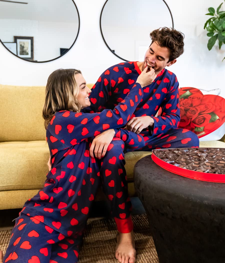 Tipsy Elves Valentine's Day Pajama Sets for Adults - Matching Couples Loungewear | Romantic Sleepwear for Valentine's Date Night & Cozy Winter Nights at Home