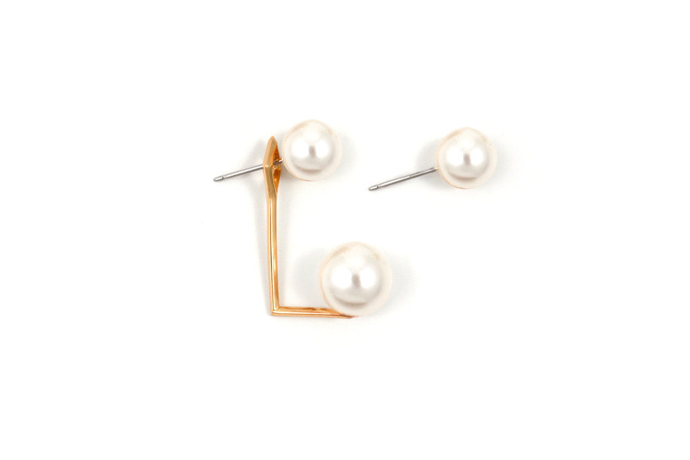 Rose Gold Floating Pearl Stud Earrings for Women - Elegant & Dainty Jewelry for Everyday Wear, Date Nights & Special Occasions