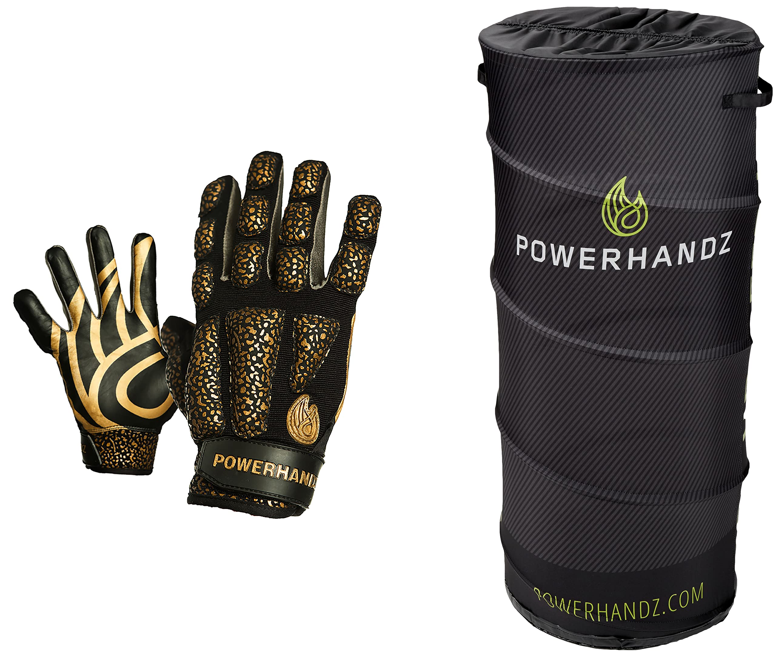PowerHandz Basketball Training Bundle - Pop-Up Defender & Weighted Anti-Grip Gloves for Ball Handling, Dribbling Skills, Strength & Resistance Training | Perfect for Indoor/Outdoor Practice, Drills & Game Preparation (XXX-Large Size)