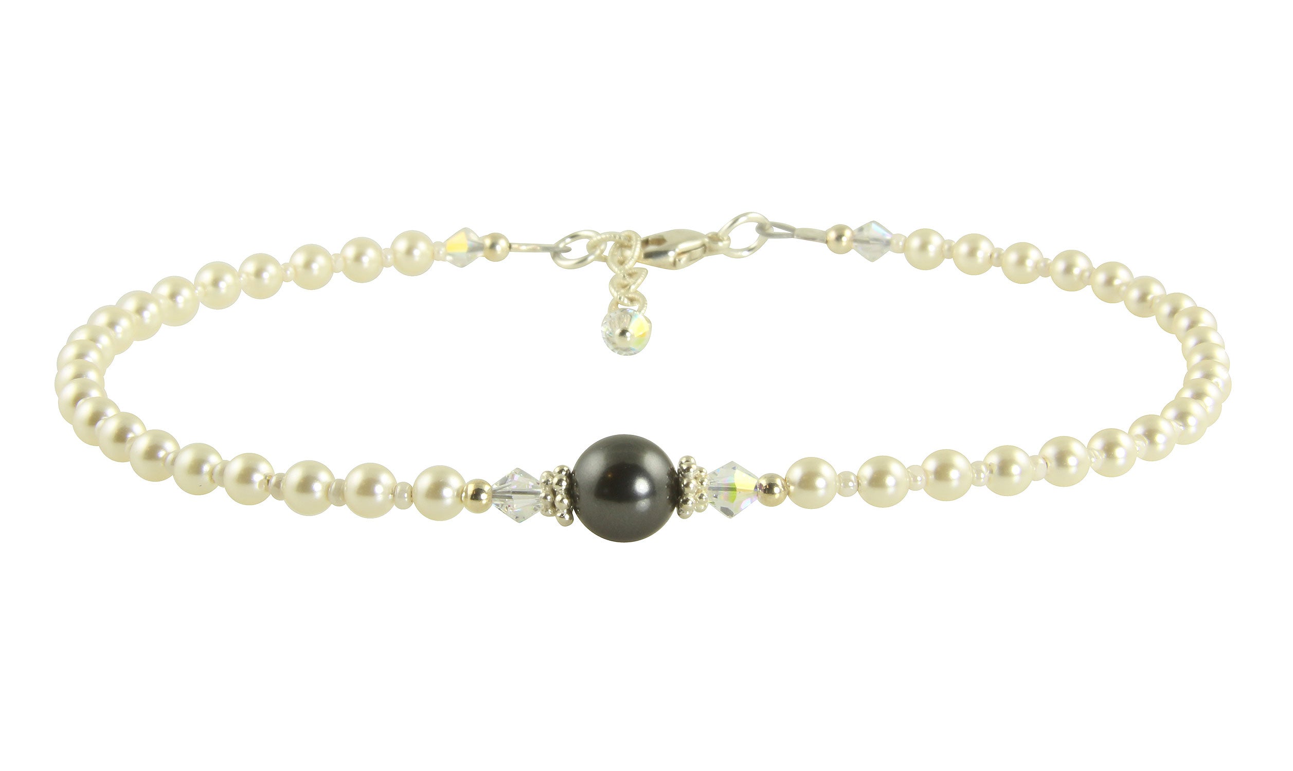 Elegant Gray Pearl Beaded Anklet for Women - Stylish Boho Ankle Bracelet Jewelry - Perfect for Beach, Wedding & Summer Outfits