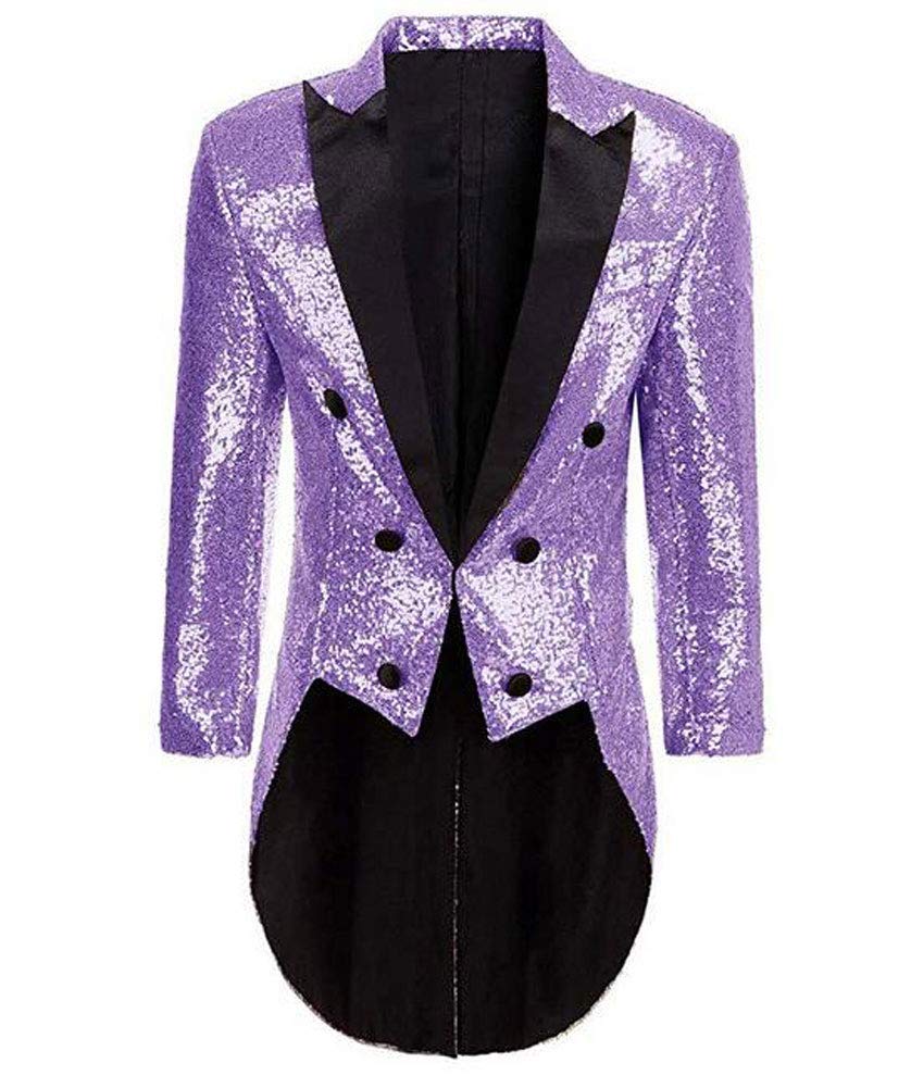 Men's Sequins Tailcoat Tuxedo Jacket - Elegant Prom Party Blazer, Performance Costume & Formal Dinner Coat | Perfect for Weddings, Galas, Stage Shows & Black Tie Events