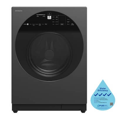 Hitachi BD 120XGV Front Load Washing Machine - 12kg Capacity, 1600 RPM, AI Wash Technology, Auto Dosing System, Inverter Motor - Perfect for Large Families & Energy-Efficient Laundry