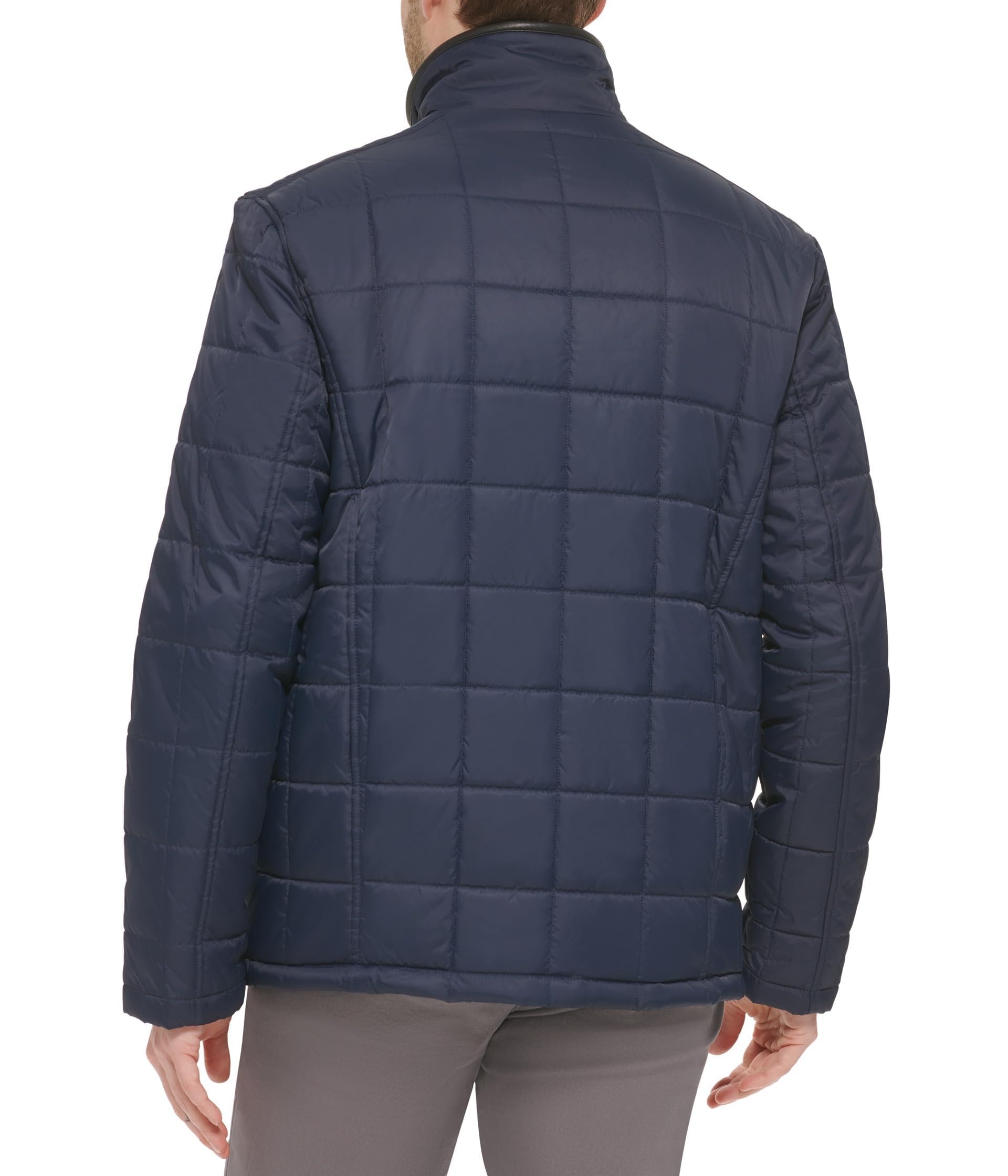 Cole Haan Men's Box Quilted Jacket - Lightweight Quilted Puffer Coat for Winter, Water-Resistant & Warm - Perfect for Outdoor Activities, Travel & Casual Wear