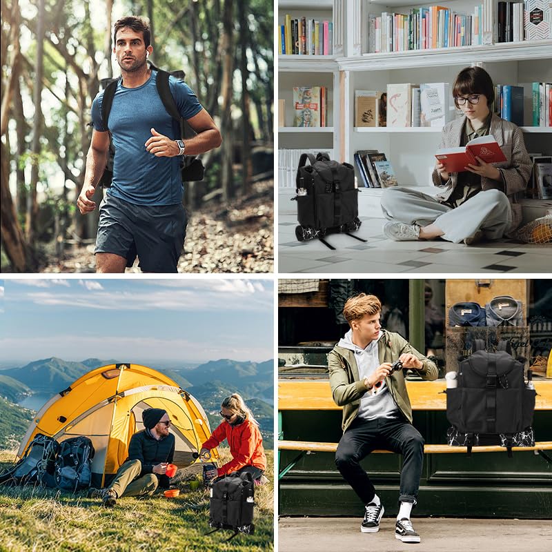 EKE Waterproof 15in Gym Backpack for Laptop, Yoga, Tennis, Travel & Commuting - Sport Gift for Women & Men (Black) - Perfect for Workouts, Office, School & Outdoor Activities