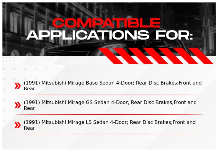 R1 Concepts Complete Front & Rear Brake Kit with Ceramic Pads & Rotors - Fits 1991 Mitsubishi Mirage | High-Performance Braking for City Driving & Highway Safety