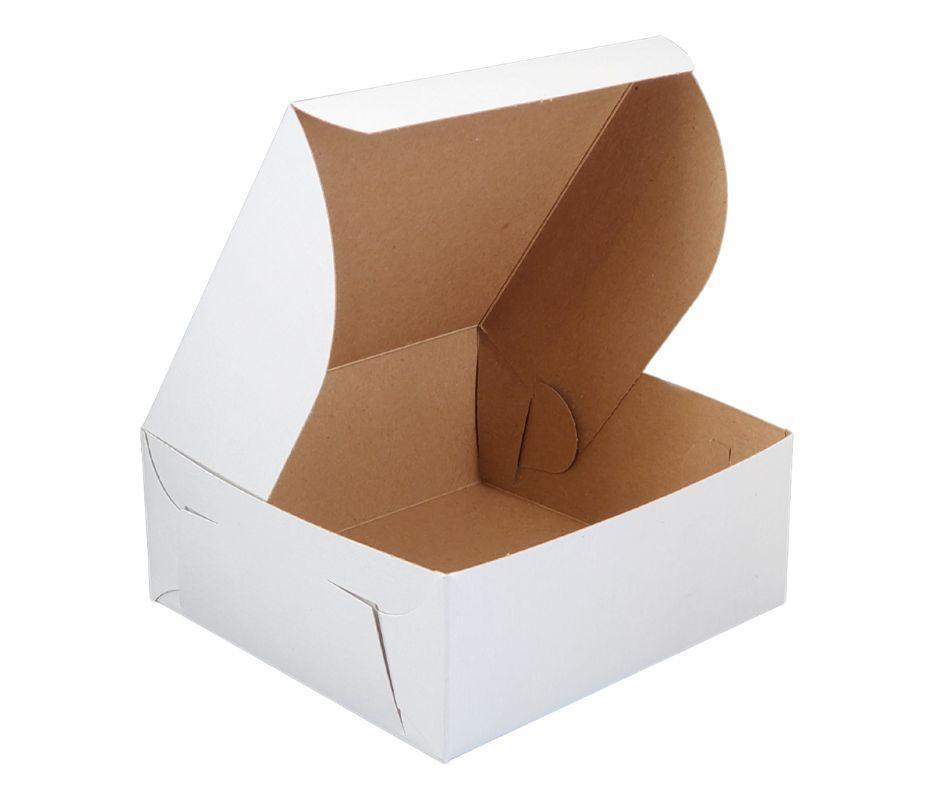 Premium White Cake Boxes 6x6x2.5 Inches - Eco-Friendly Bakery Packaging for Cupcakes, Desserts & Party Treats - Perfect for Weddings, Birthdays & Special Events