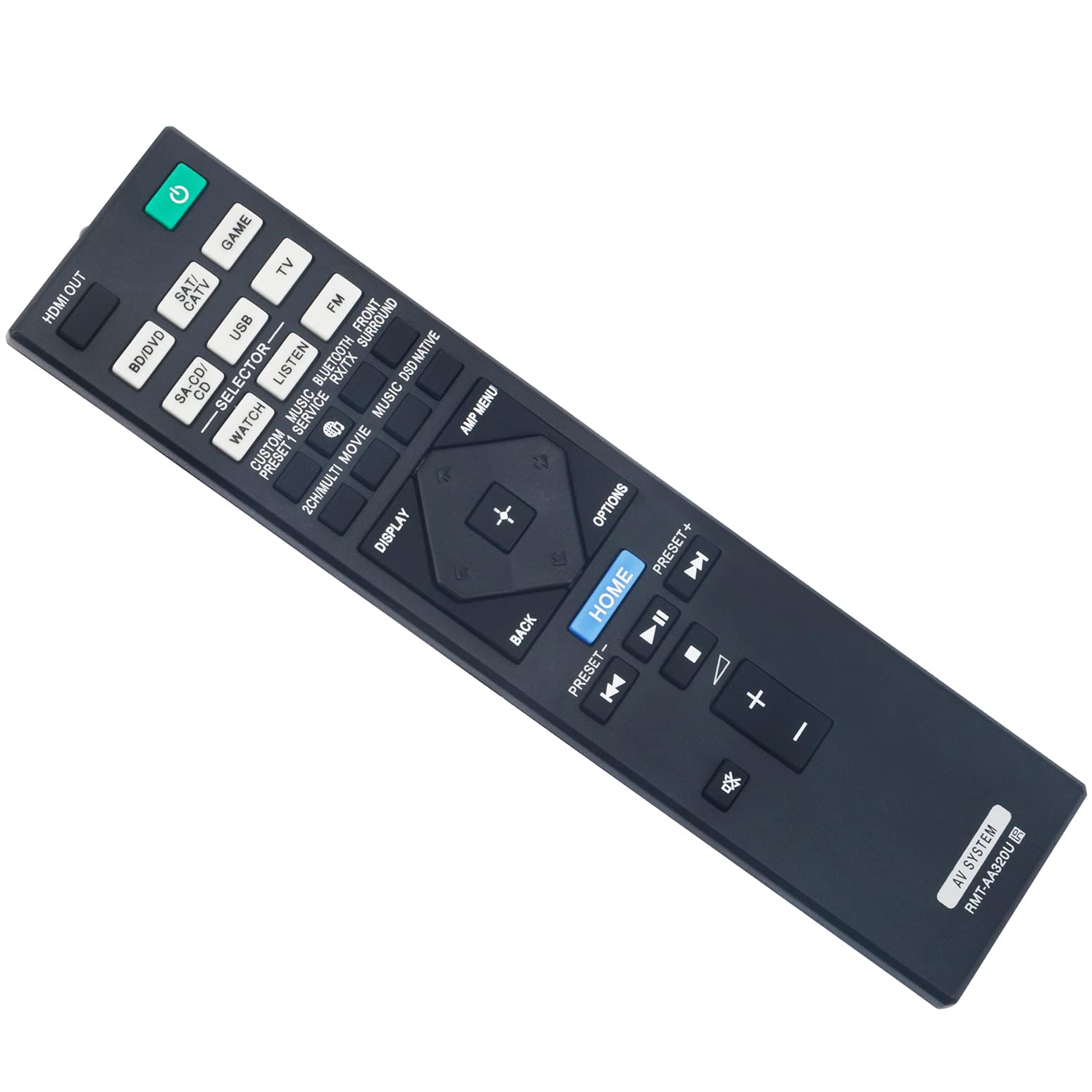 Sony STR-DN1080 STR-ZA810ES Replacement Remote Control RMT-AA320U - Compatible with Sony AV Receivers for Home Theater & Audio Systems
