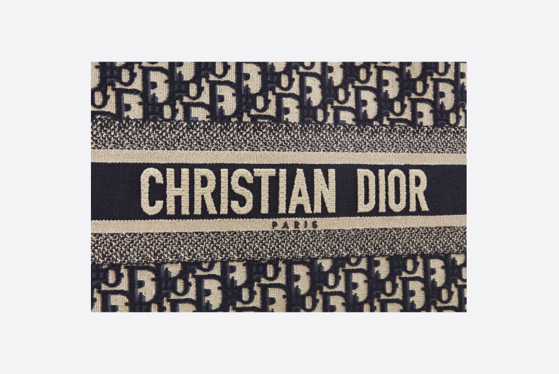 Dior Book Tote Bag - Embroidered Canvas Blue Dior Oblique Pattern Luxury Handbag for Women | Perfect for Travel, Work & Everyday Use