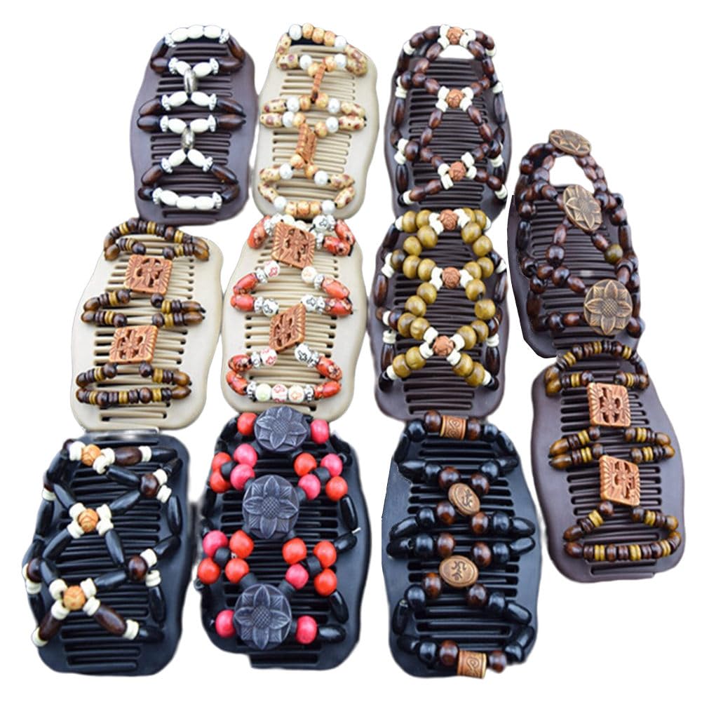 LOVEF Thick Hair Clips for Women & Girls - 5 Pcs Non-Slip Bun Maker Combs for Updos, Ponytails & Buns - Secure Hold for Long & Short Hair - Waterproof Hair Accessories (Perfect for Weddings, Parties & Daily Styling)