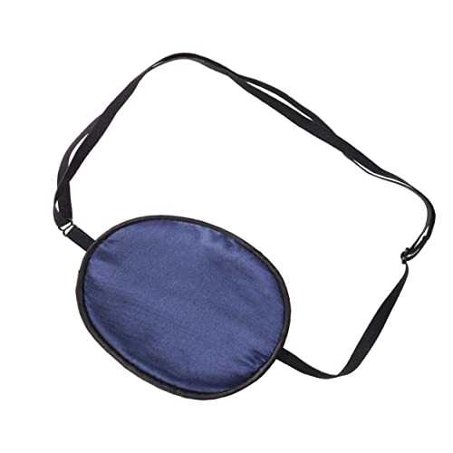 HEALLILY Adjustable Pirate Eye Patch - Soft Silk Elastic Eye Cover for Amblyopia, Corrected Vision & Visual Acuity Recovery (Navy Blue) - Perfect for Costumes, Medical Use & Sleep Therapy