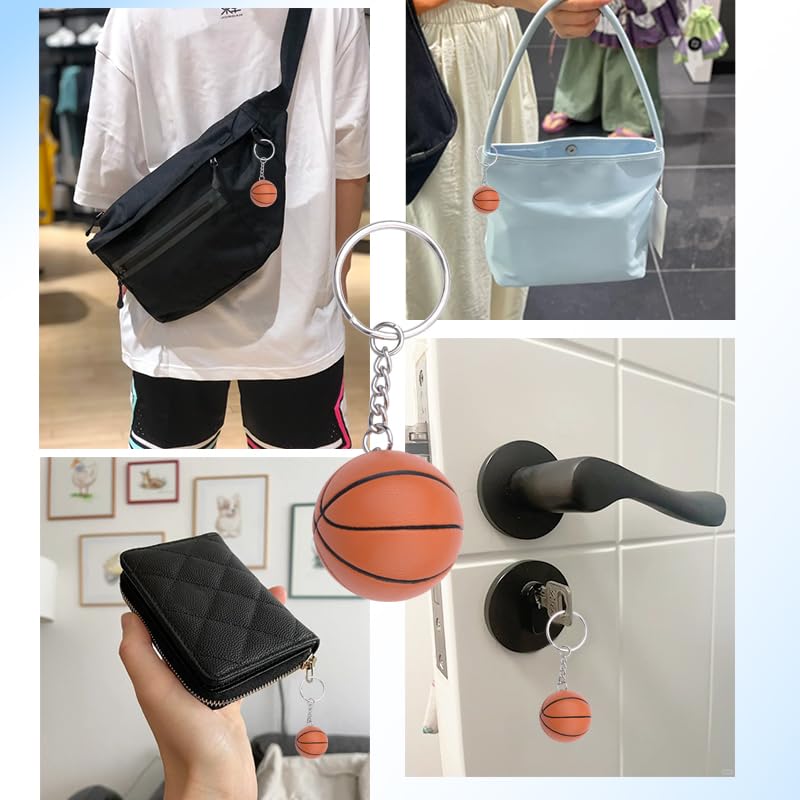 Basketball & Soccer Keychain Set - Coach Appreciation Gift, Baseball Keyring Accessories for Men & Women - Perfect for Sports Party Favors, Team Gifts, Boys & Girls (Ideal for Coaches, Players & Sports Fans)
