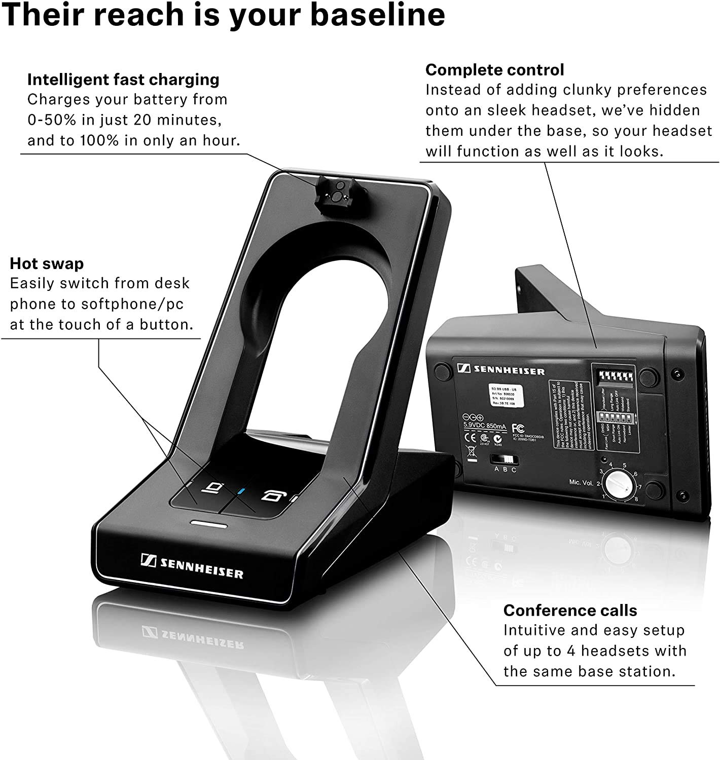 Sennheiser SD PRO1 ML Wireless Headset for PC & Desk Phone - MS Teams, Skype for Business, Lync Certified - Compatible with Zoom, Google Meet, Webex - Works with Mac & Windows Computers - Perfect for Remote Work, Video Conferencing & Call Centers