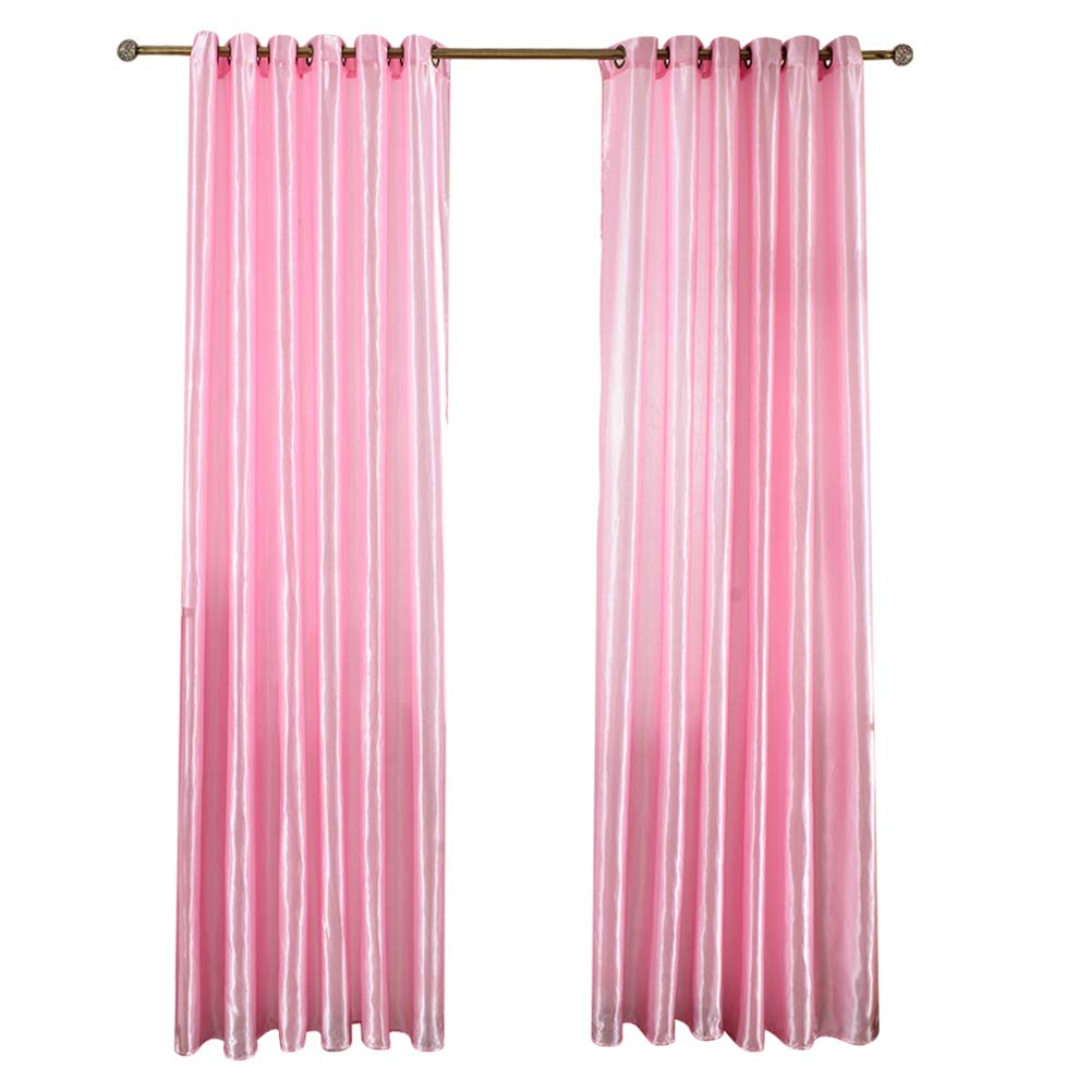 Korean Style Blackout Window Curtains - Soft Polyester Thermal Insulated Drapes for Living Room, Bedroom & Bathroom - Pink Home Decor for Privacy & Light Control (Perfect for Cozy Nights & Daytime Relaxation)
