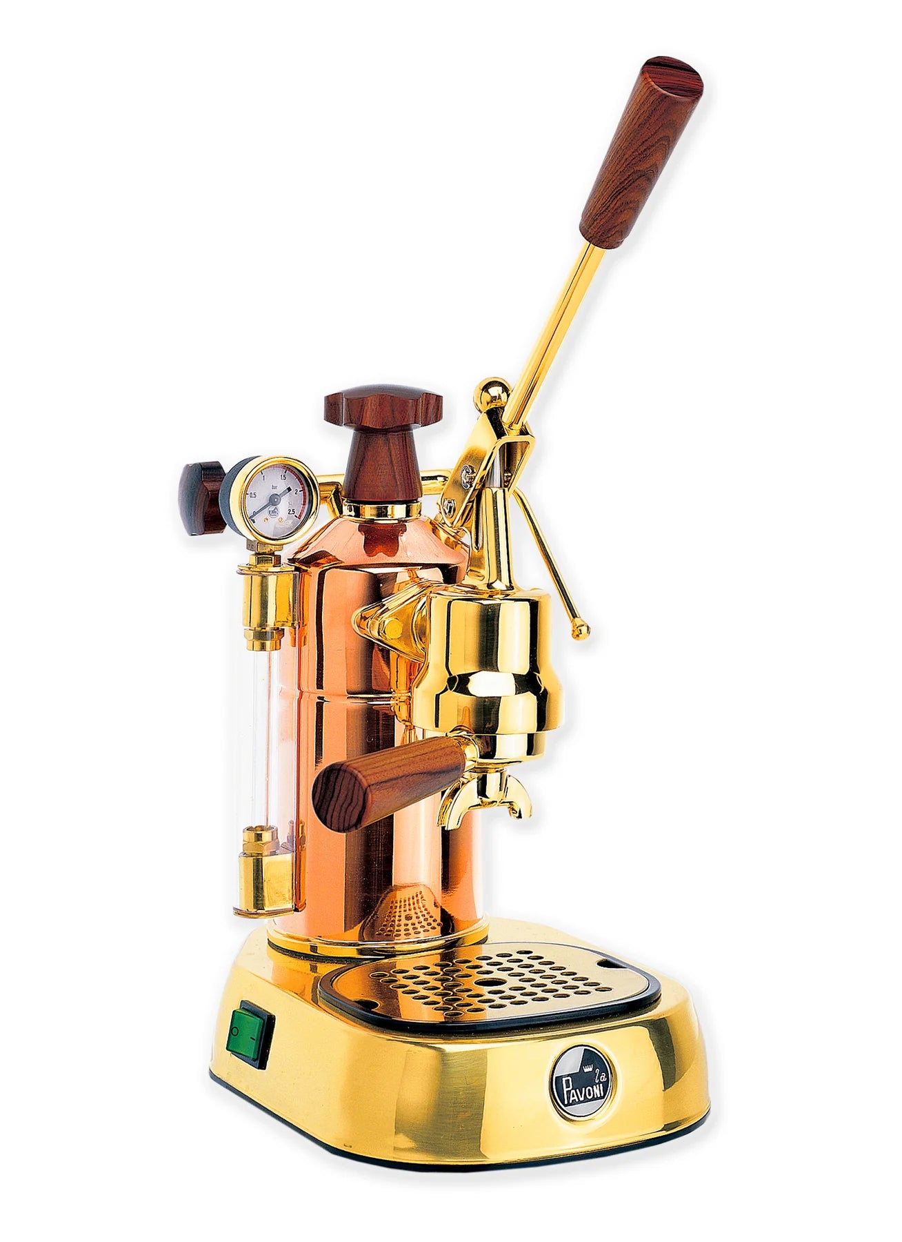 La Pavoni Professional Copper/Brass Espresso Machine PB 16 - Premium Italian Coffee Maker for Home & Cafe Use