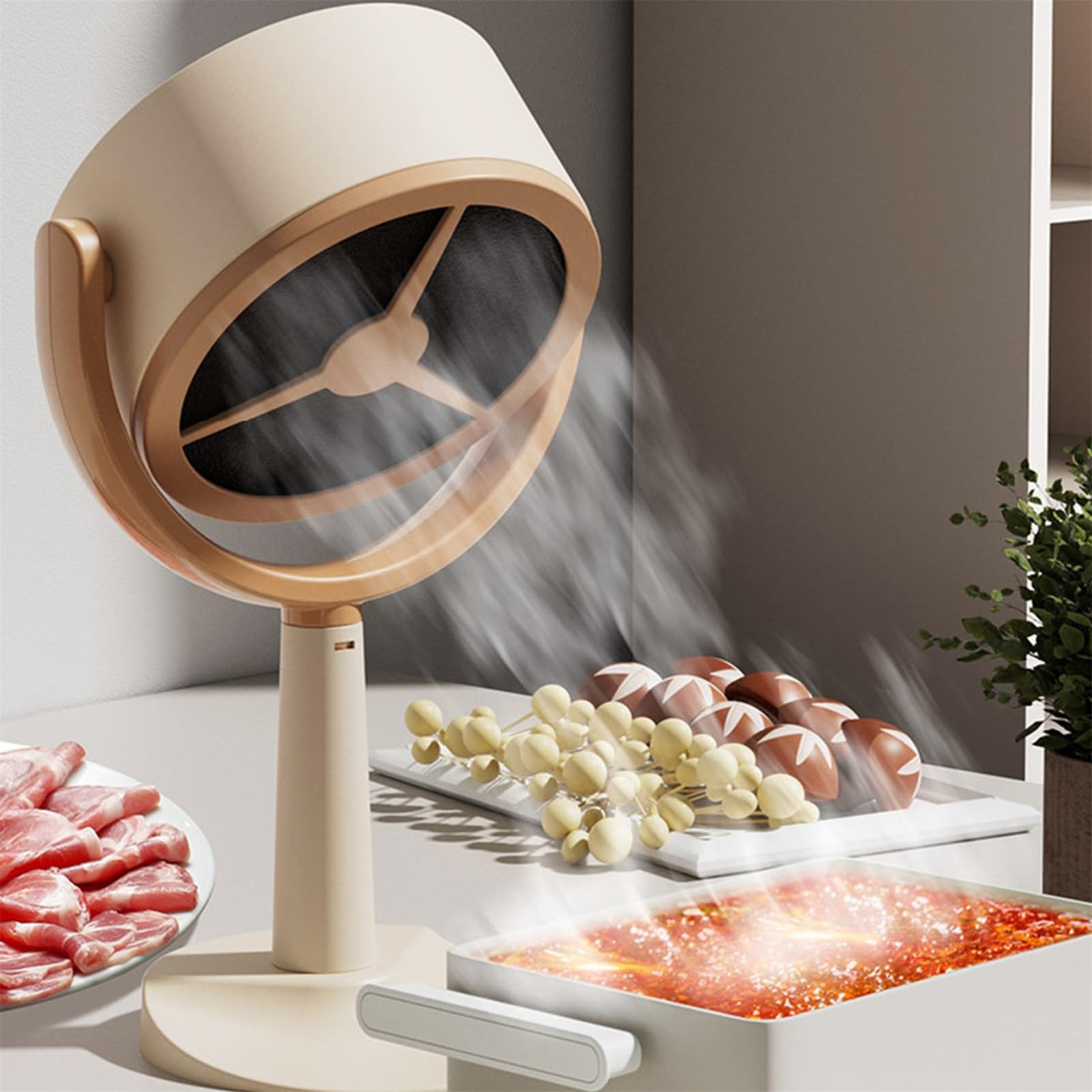 Lorivu Portable Smoke Purifier & Range Hood - Rechargeable Mini Kitchen Air Purifier for Cooking, BBQ, Camping & Indoor Use | Smoke Remover & Ventilation Fan