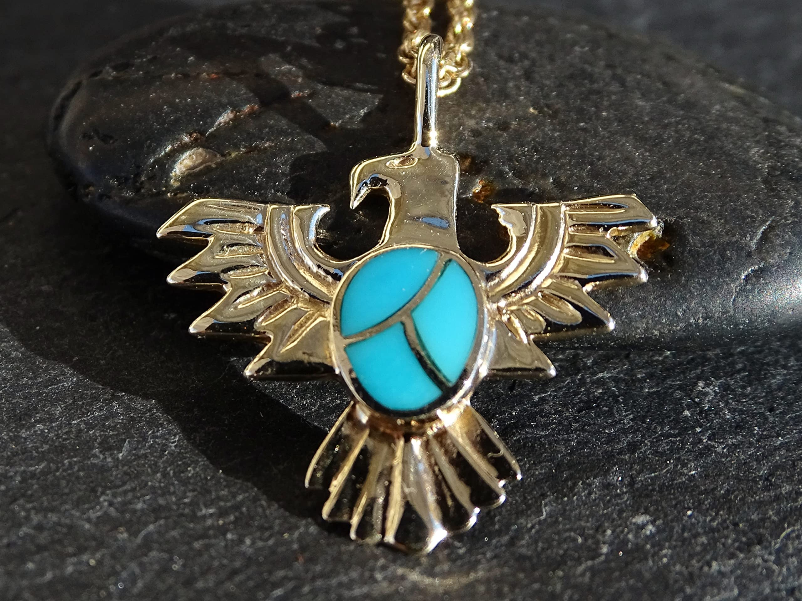 Dainty Thunderbird Pendant Necklace - Small Gold Charm Jewelry, Native American Style Good Luck Talisman - Unique Anniversary Gift for Women, Perfect for Special Occasions & Everyday Wear
