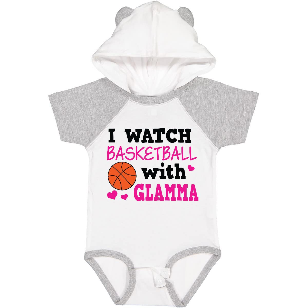 Inktastic I Watch Basketball with Glamma Baby Bodysuit - Cute Basketball Fan Outfit for Infants & Toddlers - Perfect for Game Day, Family Photos & Grandparent Bonding Moments