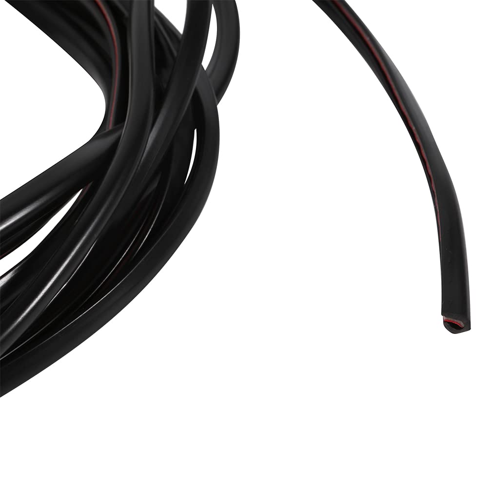 5M U-Shaped Car Door Protector Rubber Trim Guard - Black Moulding Roll Strip for Car & Boat Edges - Ideal for Vehicle and Marine Protection