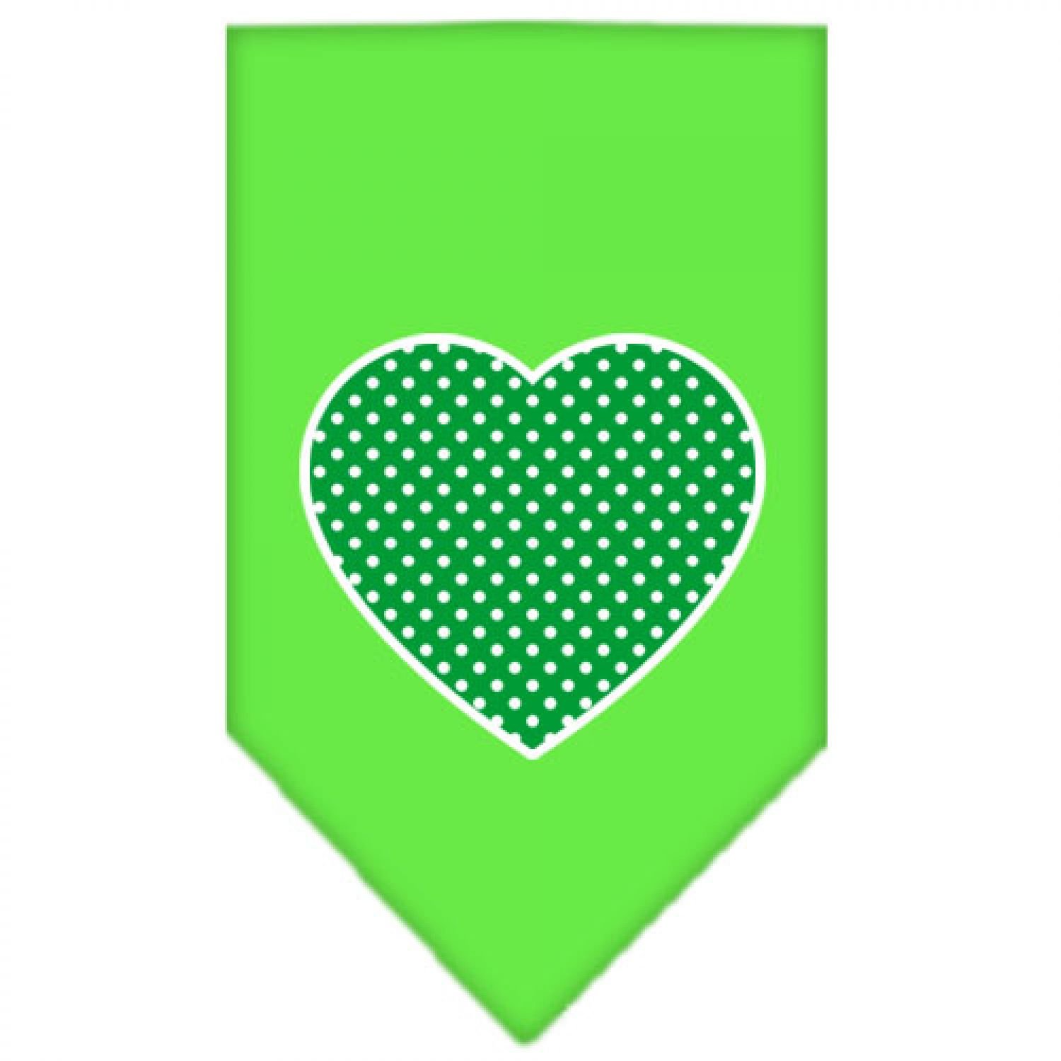 Green Swiss Dot Heart Dog Bandana - Lime Green Small Pet Bandana for Dogs & Cats - Perfect for Pet Parties, Holidays & Photo Shoots