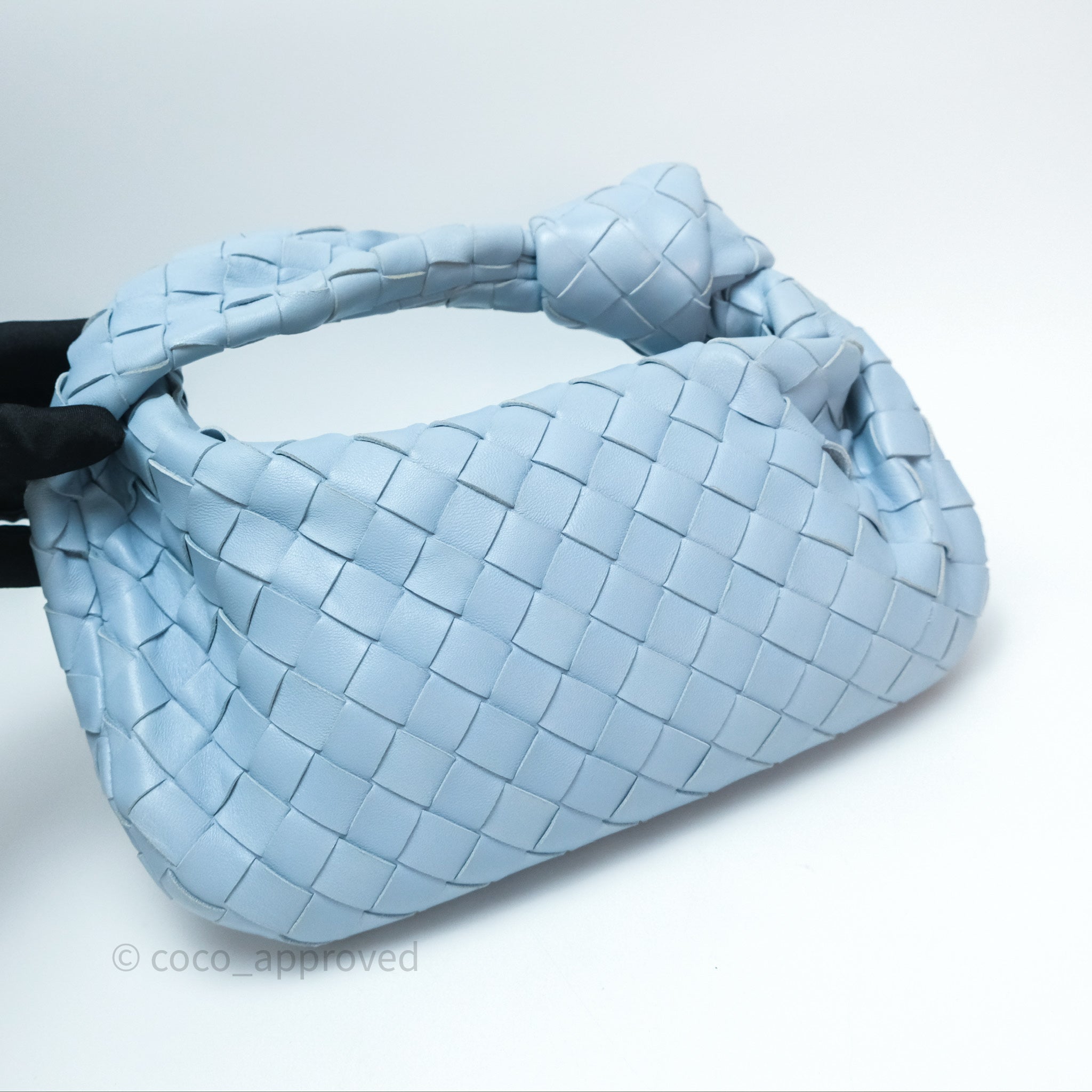 Bottega Veneta Mini Jodie Bag in Ice Lambskin with Silver Hardware - Luxury Crossbody Purse for Women, Perfect for Date Night & Evening Events