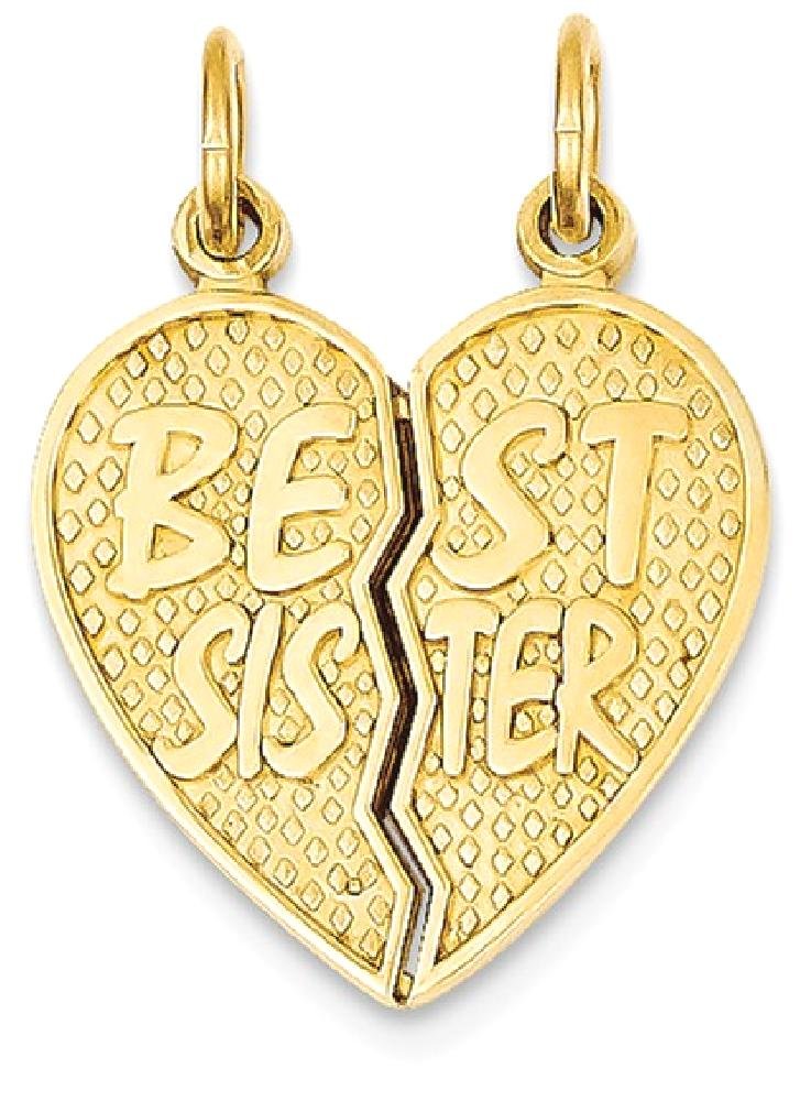 14K Solid Yellow Gold Sister Break-Apart Necklace & Pendant Set - Best Gift for Sisters, Best Friends, Twins | Perfect for Birthdays, Anniversaries, Valentine's Day & Special Occasions