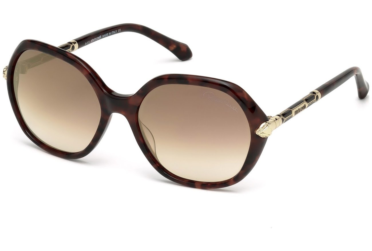 Roberto Cavalli RC 980 S TARAZED 52G Sunglasses - Dark Havana/Brown Mirror Lenses for Men & Women | UV Protection, Fashion Shades for Beach, Driving & Outdoor Activities