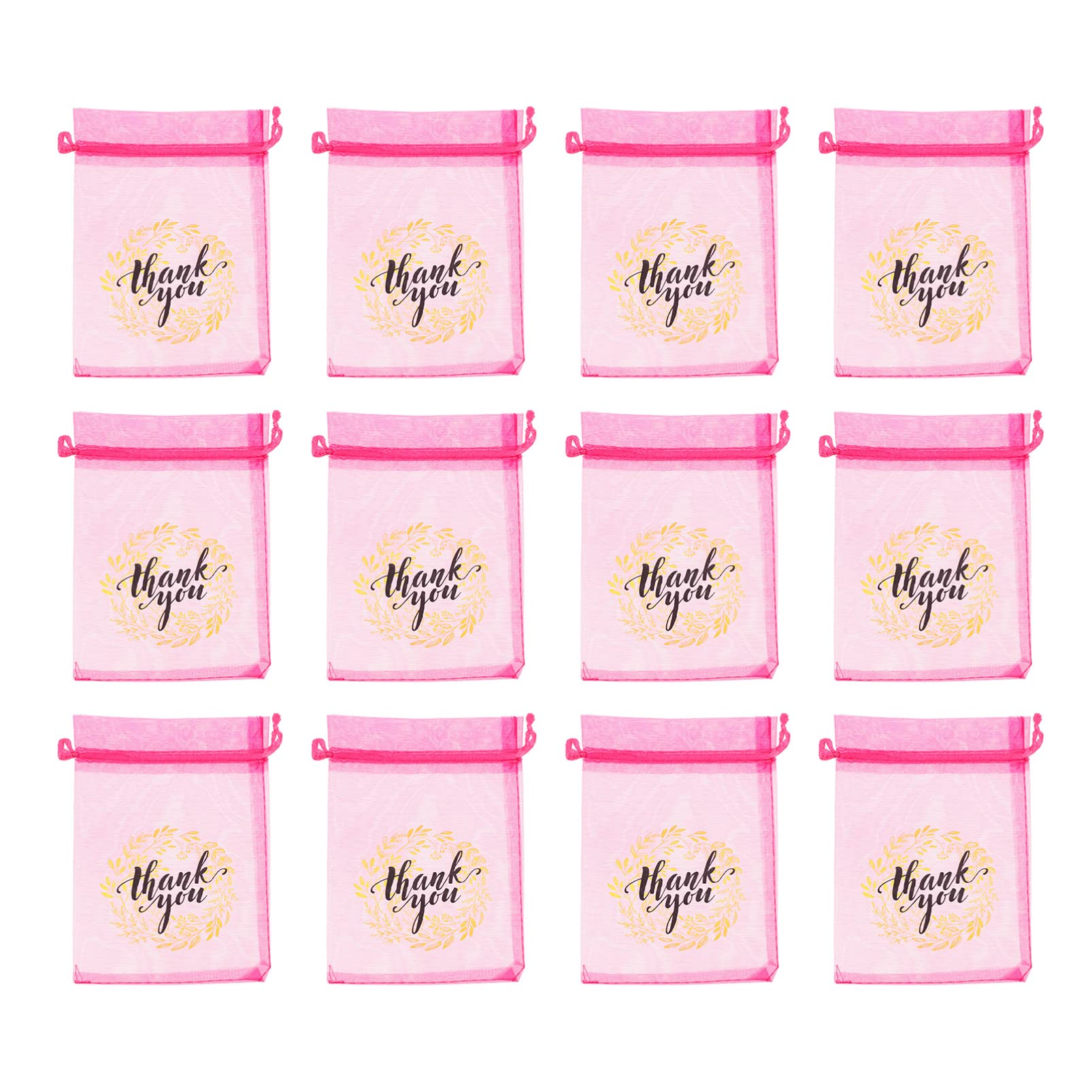 FRCOLOR 50pcs Clear Mesh Drawstring Gift Bags - Jewelry Pouch, Wedding Favor Bags, Party Organza Bags for Thank You Gifts, Party Favors & Jewelry Storage (Sheer & Elegant)