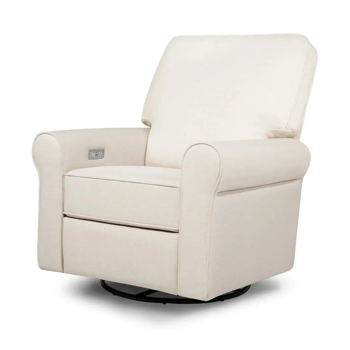 Monogram by Namesake Monroe Pillowback Power Recliner - Natural Eco Twill Performance Fabric Reclining Chair for Living Room, Home Theater & Relaxation
