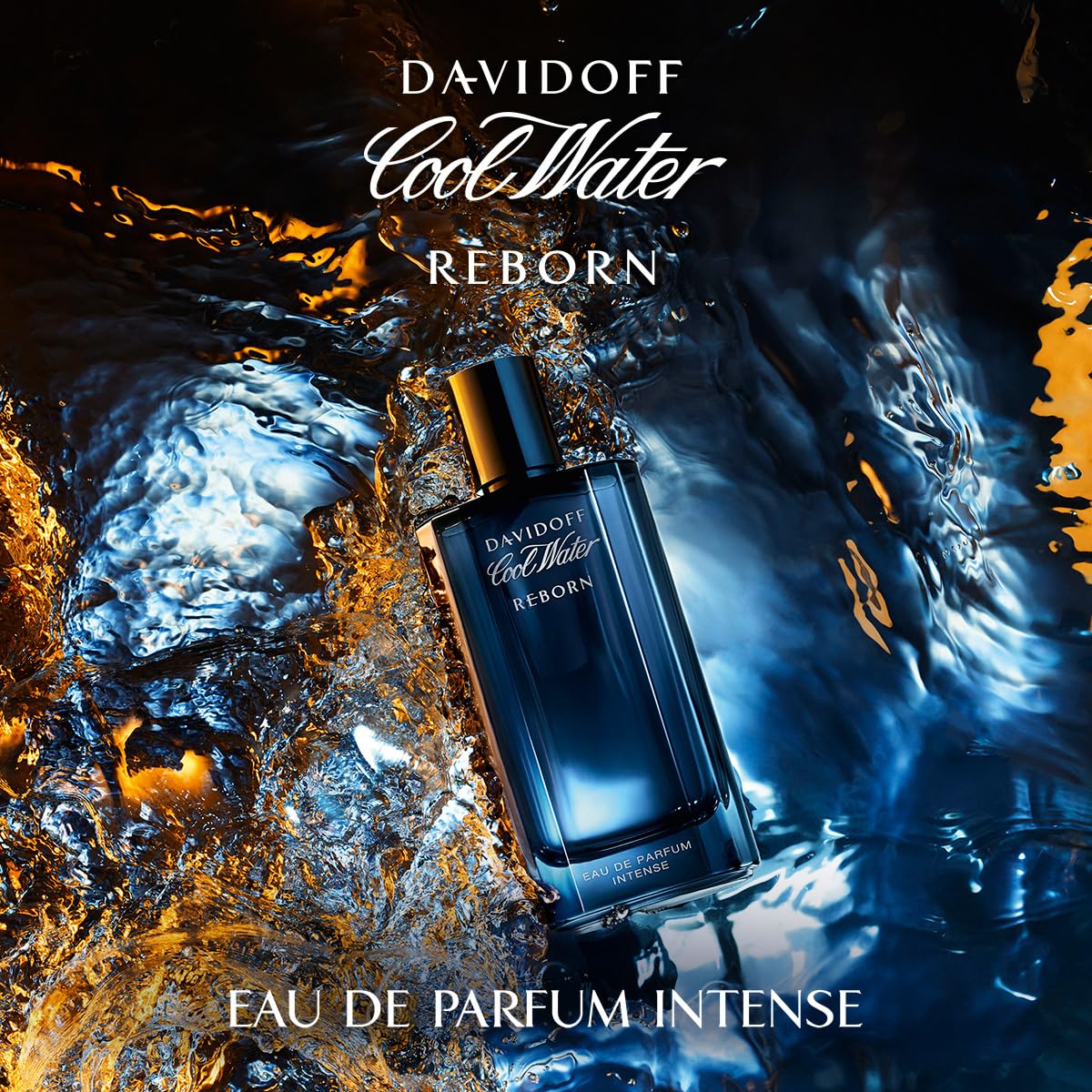 DAVIDOFF Cool Water Reborn Eau de Parfum Intense for Men - Woody Amber Vetiver Cologne - Long Lasting Fragrance with Galbanum Notes - Perfect for Date Night & Special Occasions