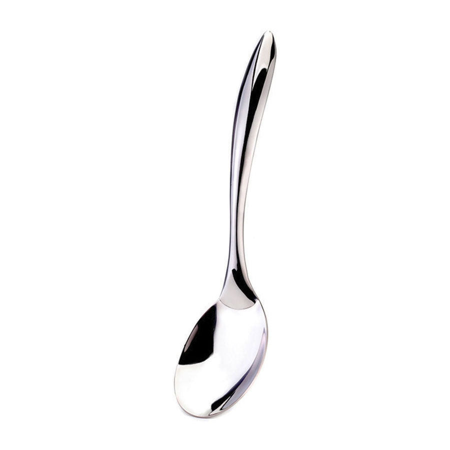 Browne 573180 Stainless Steel Solid Serving Spoon - 10 Inch - Durable & Elegant for Dining, Buffets, and Catering Events