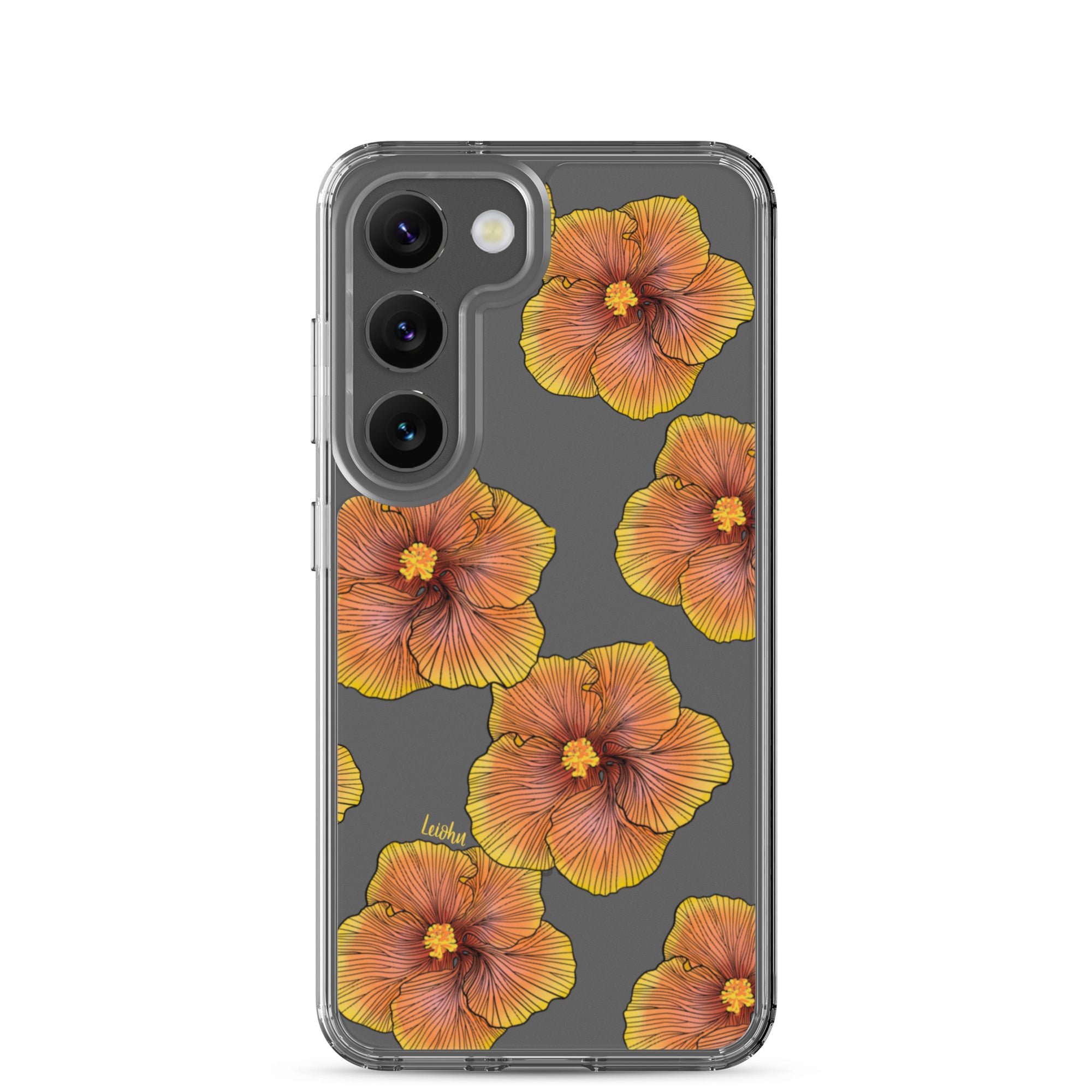Sunrise Hibiscus Clear Phone Case for Samsung Galaxy - Slim Protective Cover for Everyday Use & Style