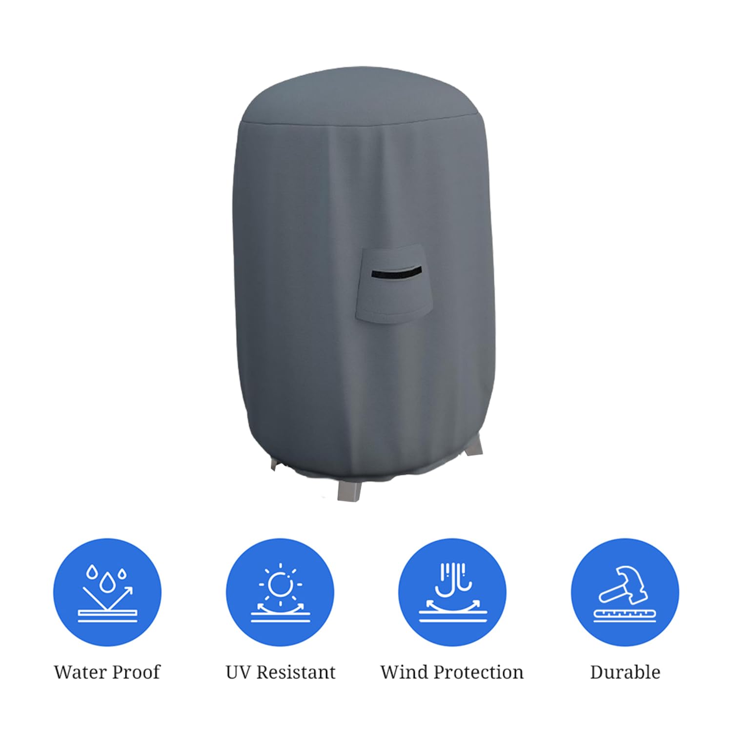 Premium 12 Oz Waterproof BBQ Smoker Cover - UV & Weather Resistant for 22