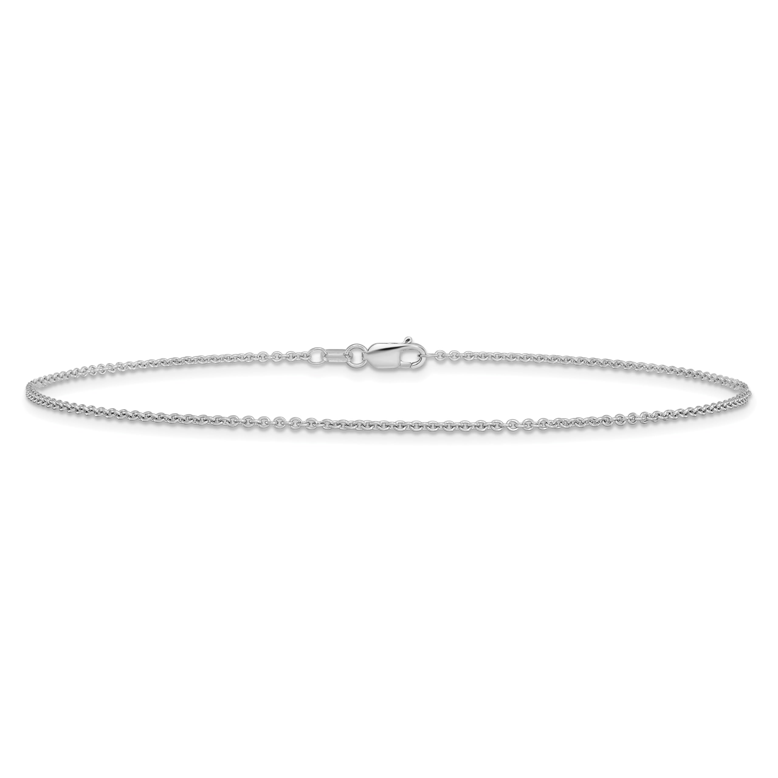 14K Solid White Gold 1.45mm Cable Chain Anklet - Dainty Summer Beach Jewelry for Women, Perfect for Vacations, Weddings & Everyday Wear