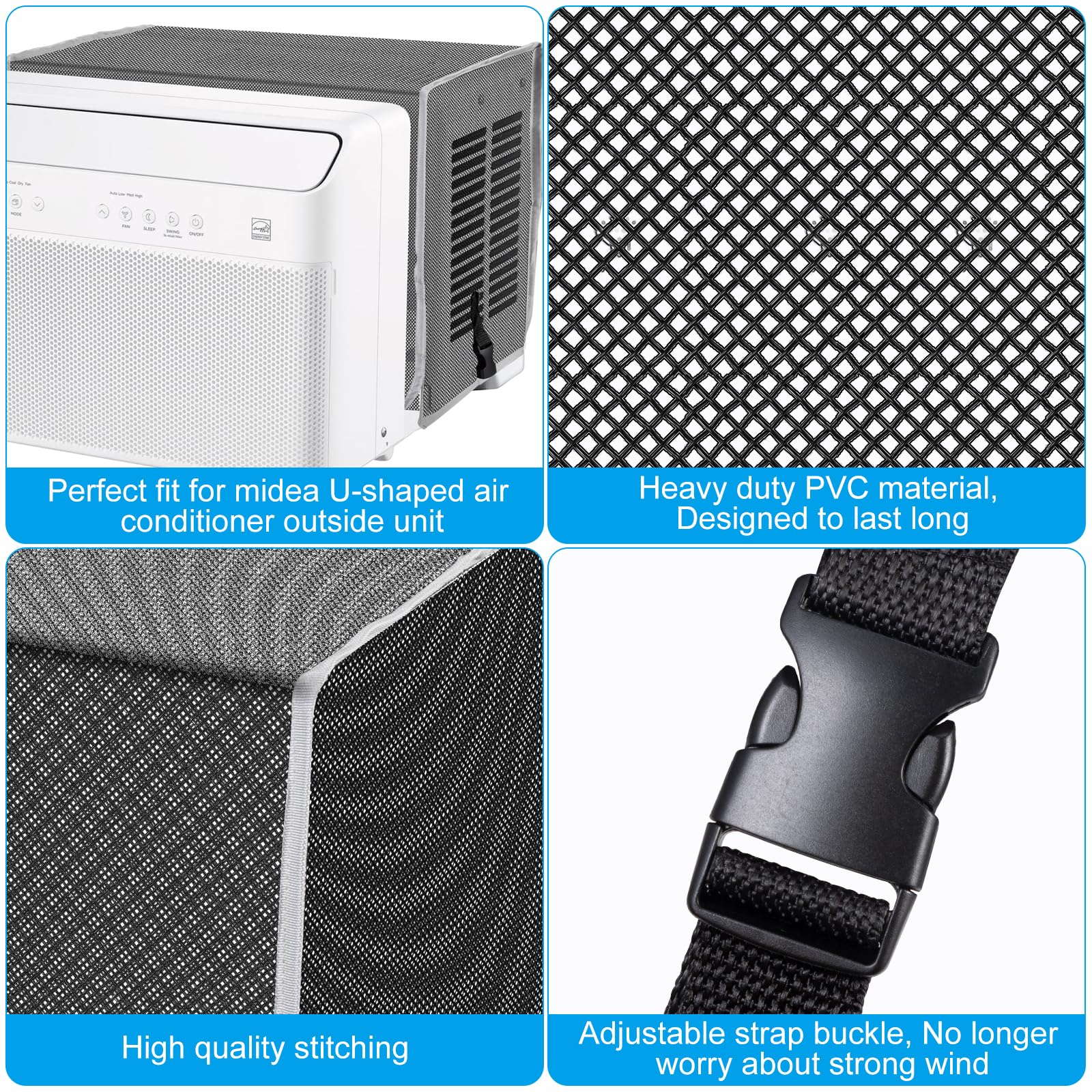 Midea U-Shaped Air Conditioner Bug Screen - Durable Mesh Cover to Prevent Leaves, Insects & Small Animals - Perfect for Home, Office & Outdoor Use