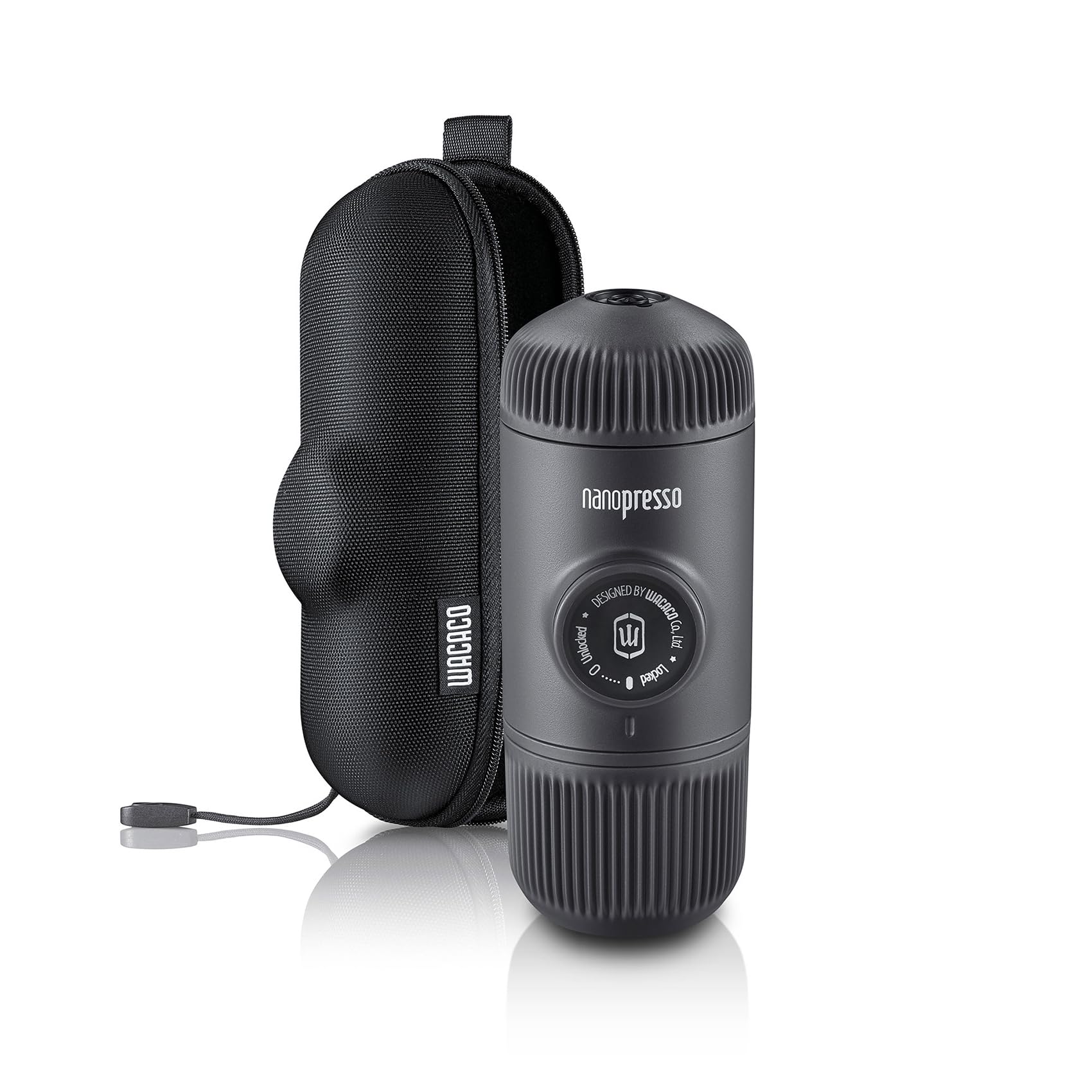 WACACO Nanopresso Portable Espresso Maker with Protective Case - Mini Travel Coffee Machine for Camping, Hiking, Office & Home Use (Black) | Compact Handheld Espresso Brewer for Coffee Lovers