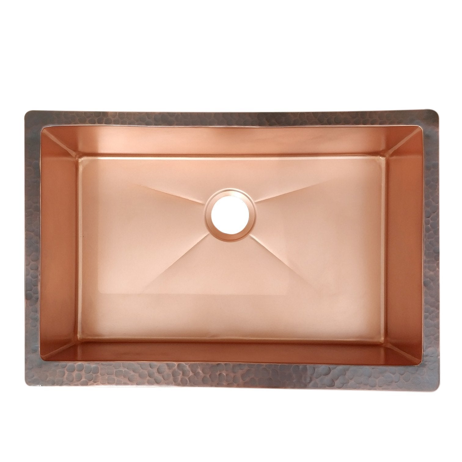 Premium 14 Gauge Farmhouse Apron Copper Kitchen Sink - Single Bowl Stainless Steel Design for Modern Farmhouse & Rustic Kitchens | Perfect for Busy Home Cooks & Professional Chefs