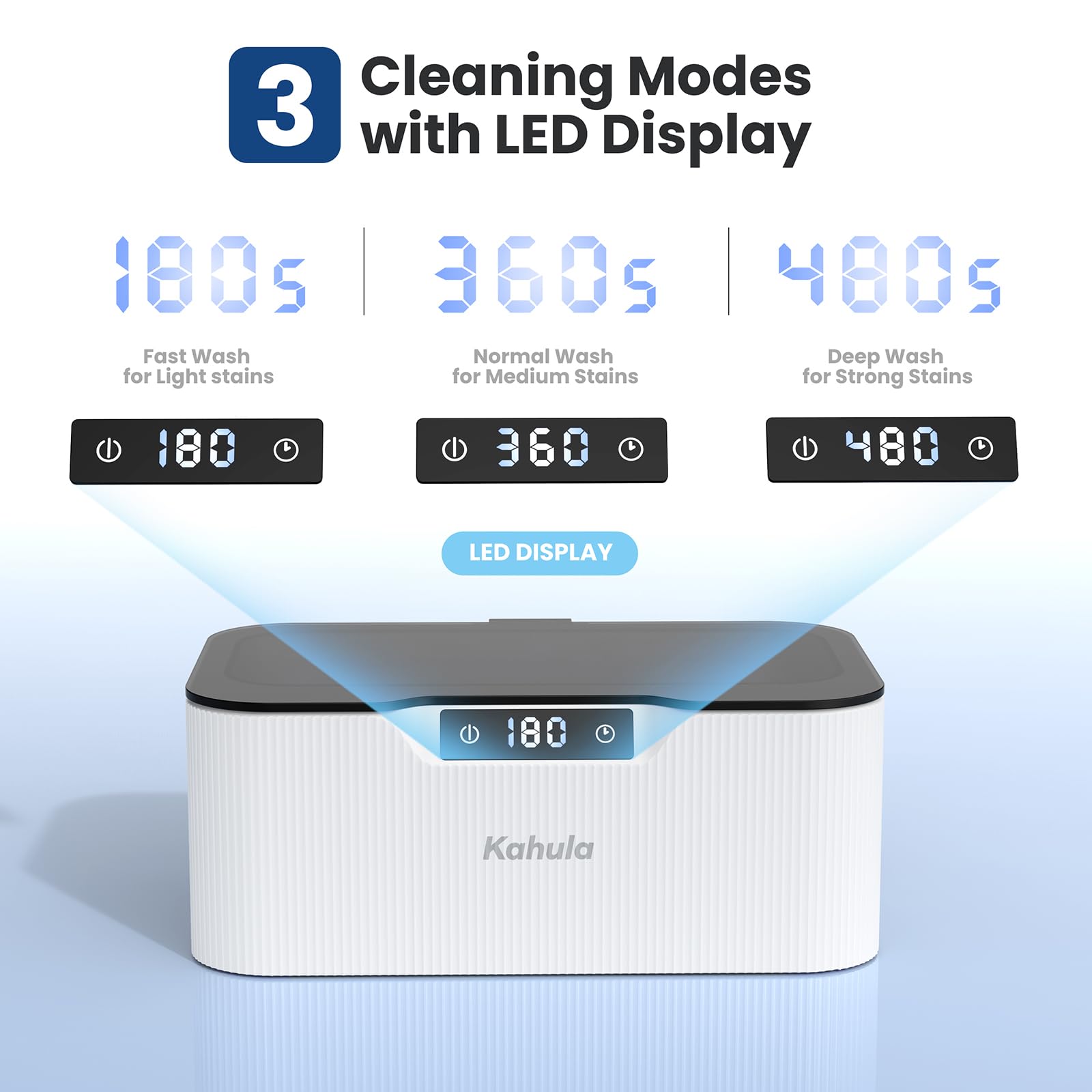 Kahula Ultrasonic Cleaner Machine with Digital Timer - Professional Jewelry Cleaner for Glasses, Rings, Earrings, Necklaces & Watch Straps | Perfect for Home Jewelry Care, Eyeglass Maintenance & Watch Cleaning