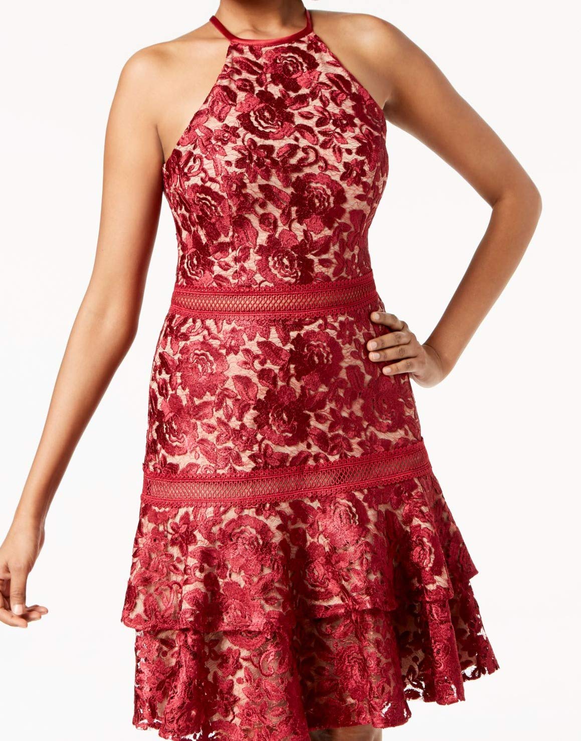Xscape Women's Elegant Lace Halter Dress - Sexy Summer Party Cocktail Dress for Evening Events, Weddings & Date Nights