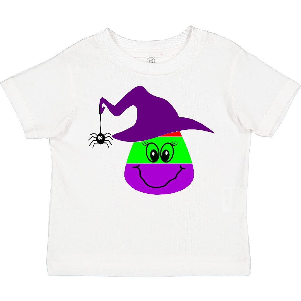 Inktastic Halloween Cute Candy Corn Witch and Spider Toddler T-Shirt - Fun Costume Party Outfit for Kids Trick or Treating