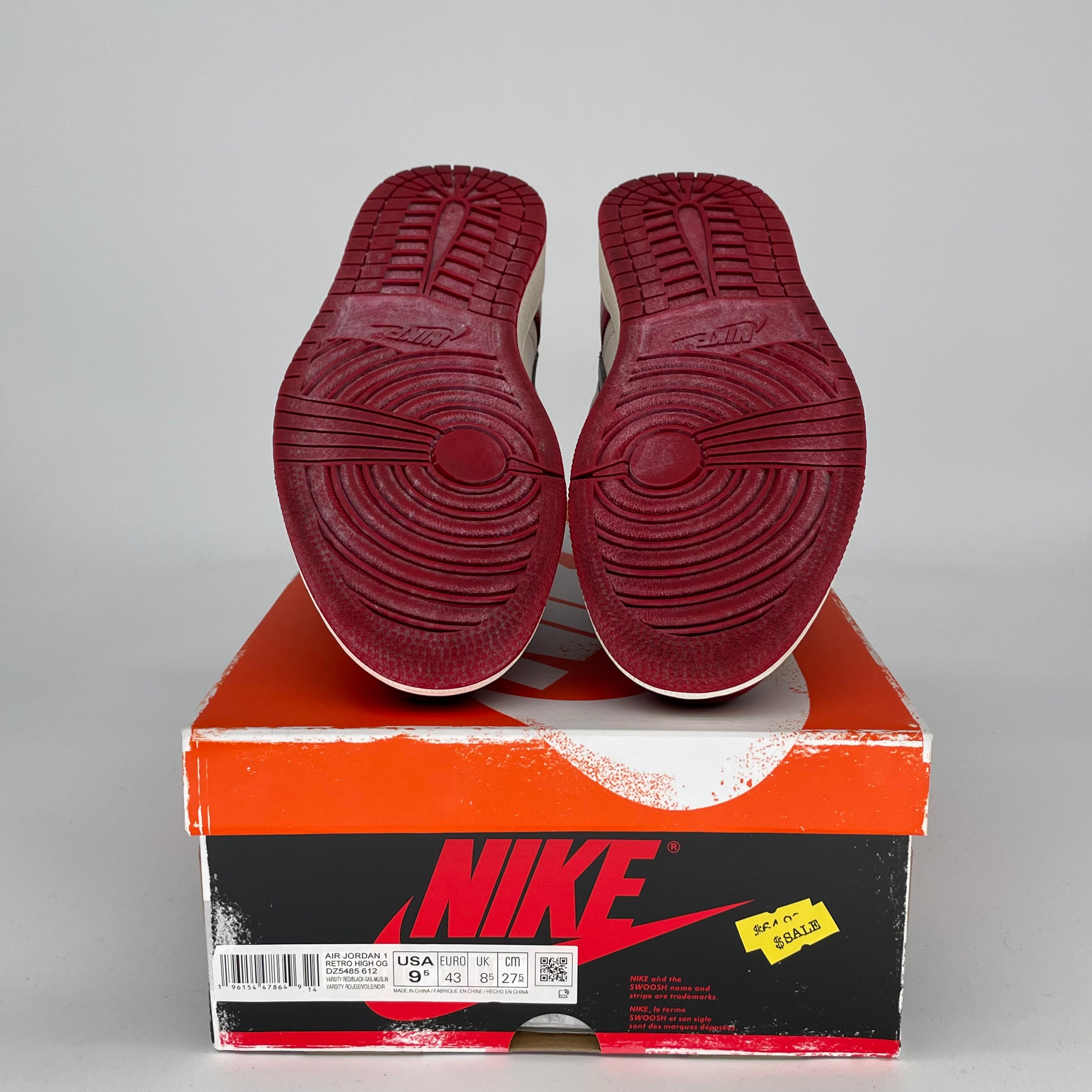 Air Jordan 1 Chicago Lost & Found Sneakers - Men's Size 9.5/Women's 11 (DZ5485-612) - Retro Basketball Shoes for Streetwear & Casual Outfits