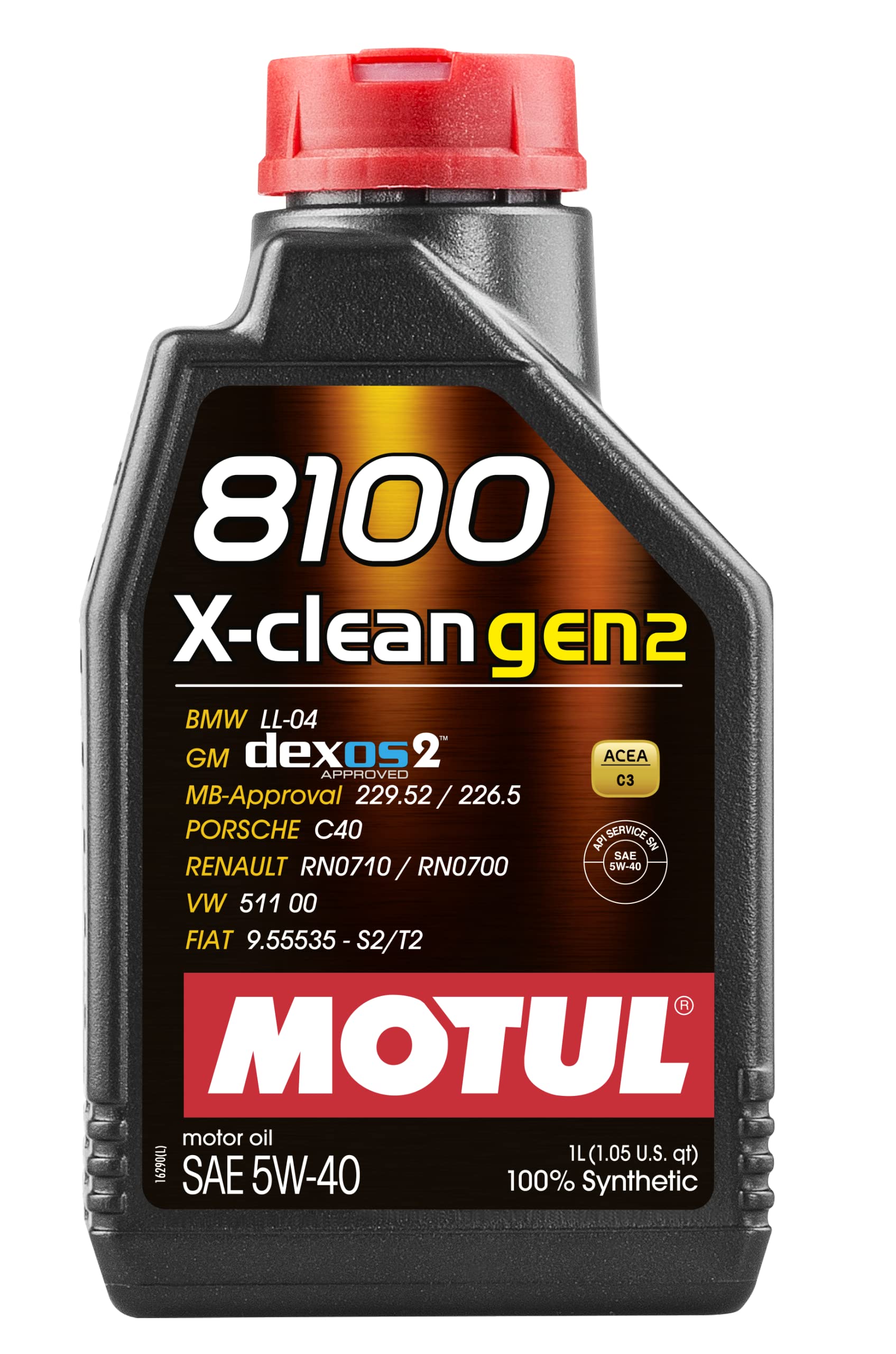 Motul 8100 X-Clean Gen 2 5W40 Synthetic Engine Oil 1L - High Performance Motor Oil for Cars, Trucks & SUVs - Ideal for Daily Driving & Extreme Conditions