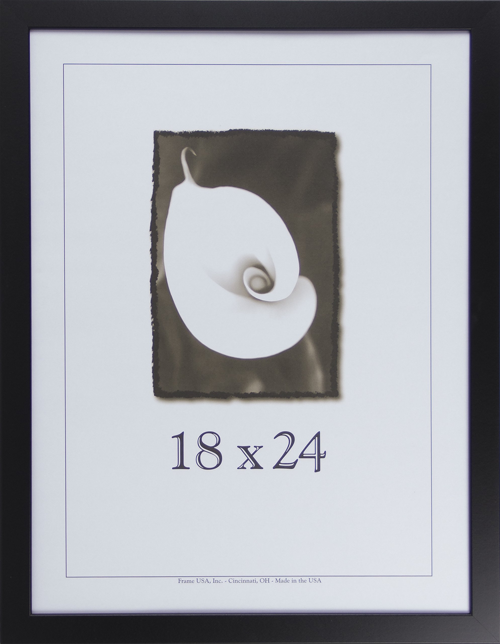 Frame USA Corporate Series 18x24 Wood Picture Frames - Black Satin Finish - Handcrafted in USA - Perfect for Artwork, Photos, Certificates & Office Decor