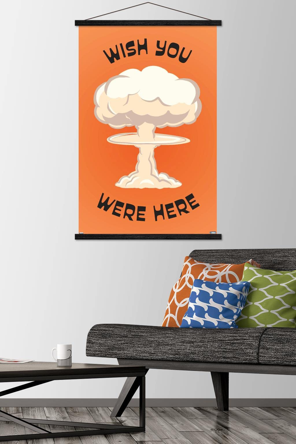 Trends International Well This Is Awkward - Wish You Were Here Magnetic Frame Wall Poster | Funny Home & Office Decor for Living Room, Bedroom, Dorm