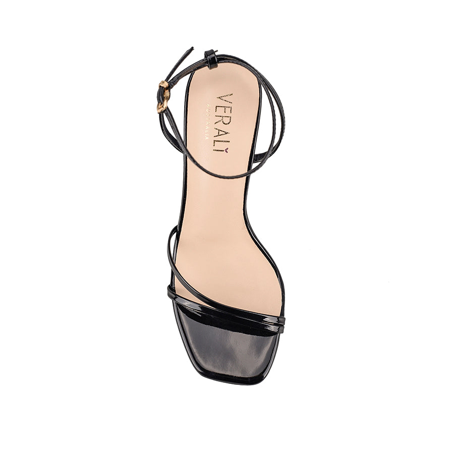 Kimmy Slim Strappy Heels - Black Patent Leather High Heels for Women | Elegant Dress Shoes for Parties, Weddings & Evening Events