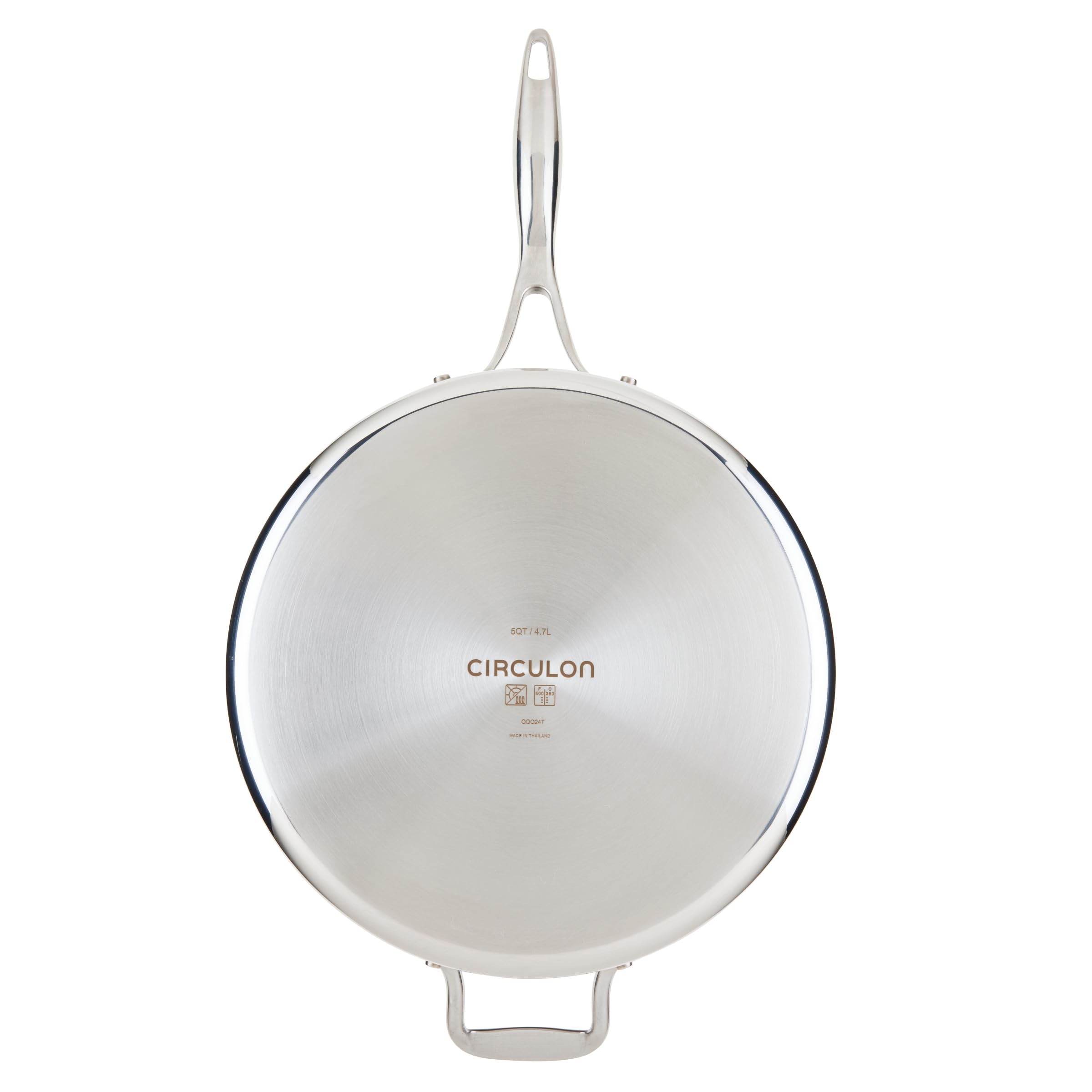 Circulon C1 Series 5-Quart Stainless Steel Nonstick Saute Pan with Lid – Induction Compatible, ScratchDefense Technology, Metal Utensil Safe – Perfect for Searing, Stir-Frying & Everyday Cooking