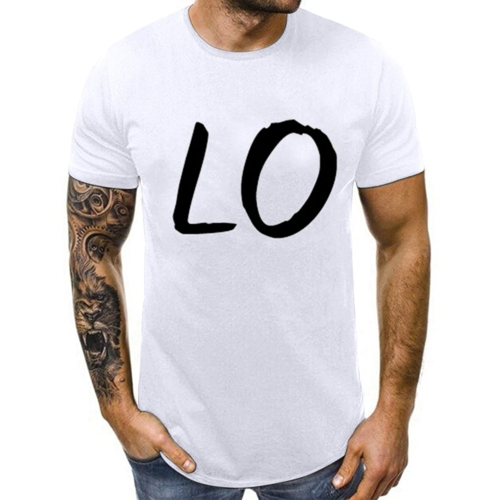 Valentine's Day Couples Matching T-Shirts for Men and Women - Short Sleeve Printed Blouse for Couples - Perfect for Date Night, Anniversary Gifts & Romantic Getaways