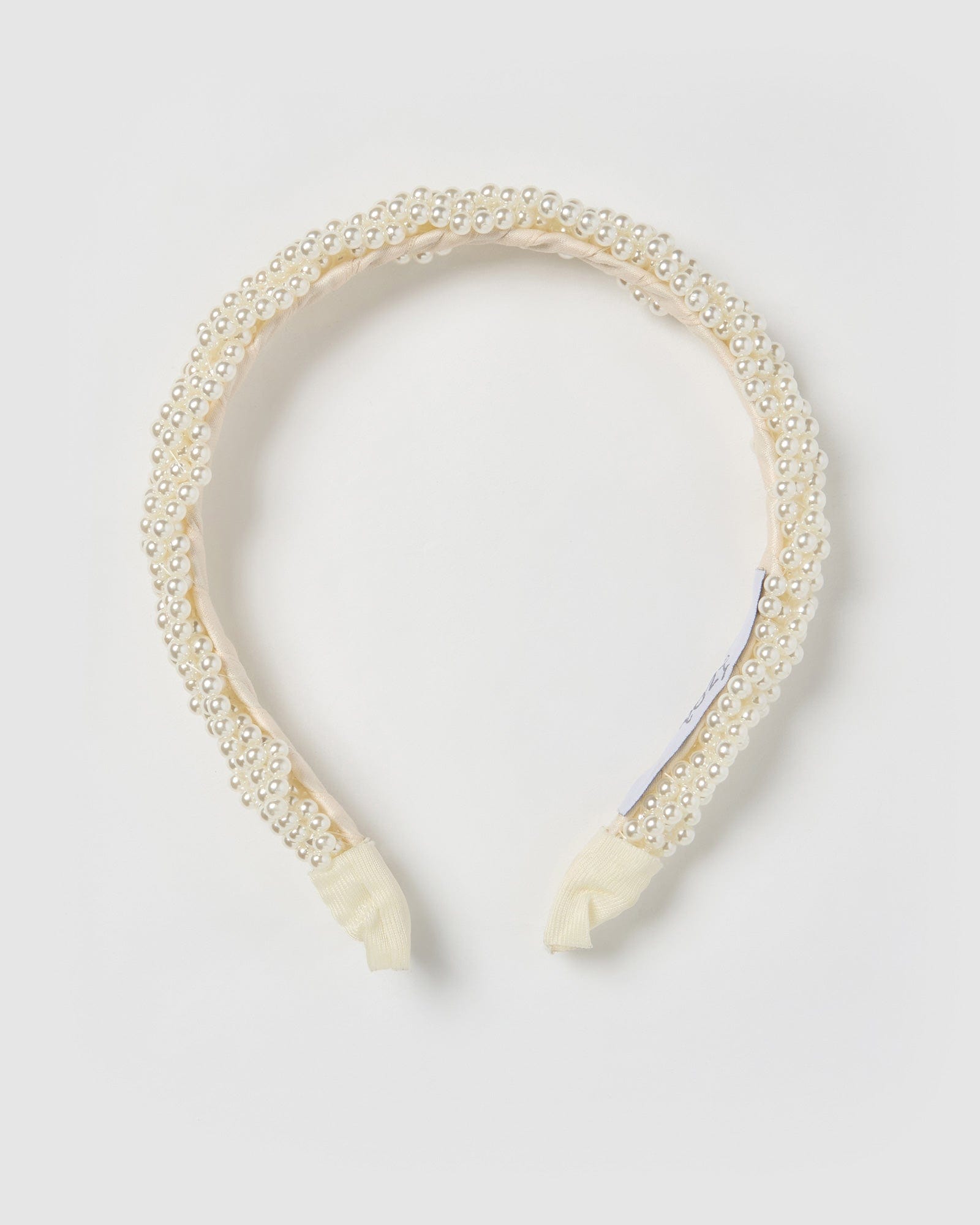 Izoa Bianca Headband with White Pearl Accents - Elegant Hair Accessory for Women, Bridal, Party & Everyday Wear