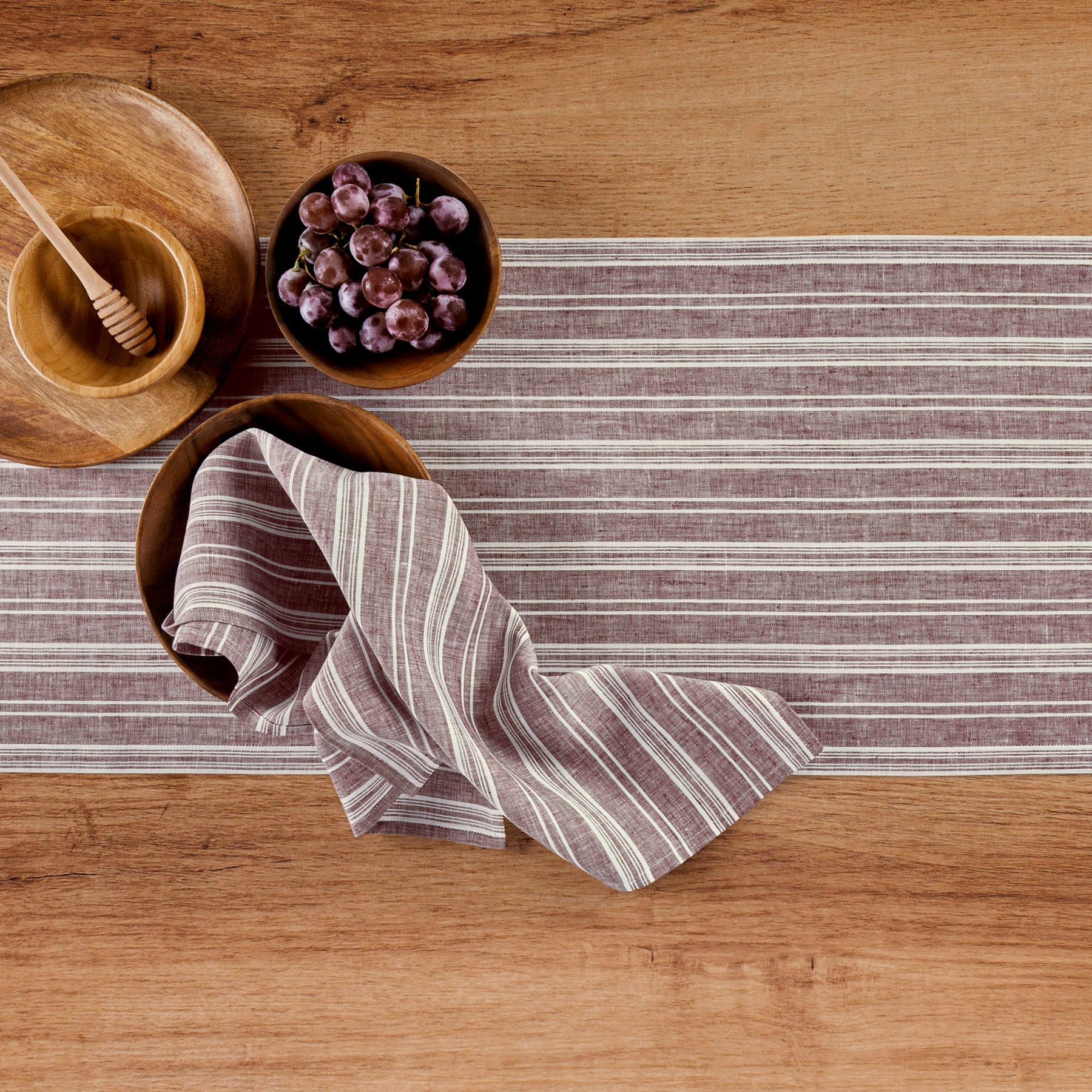 Elegant Chelsea Stripe Table Runner - Cotton Linen Blend - Perfect for Dining Room Decor, Wedding Centerpieces & Holiday Table Settings