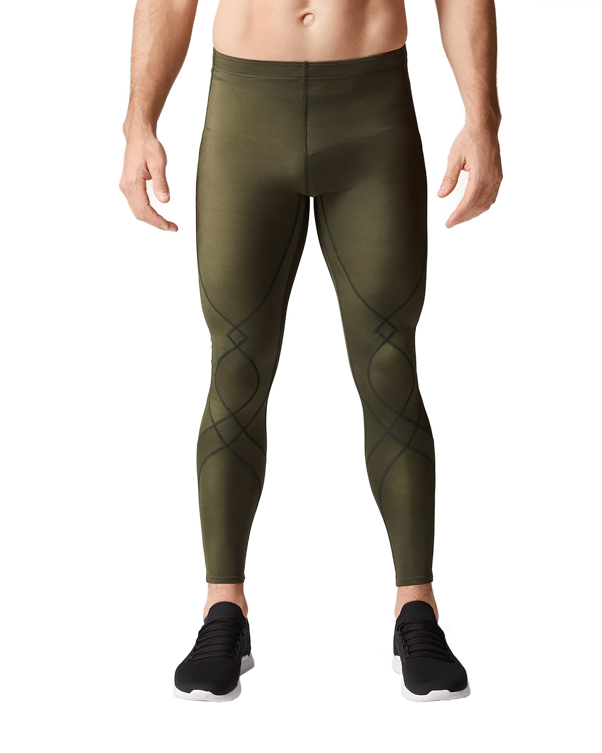 CW-X Men's Stabilyx Joint Support Compression Tights - High Performance Running & Workout Leggings for Knee Pain Relief & Muscle Recovery