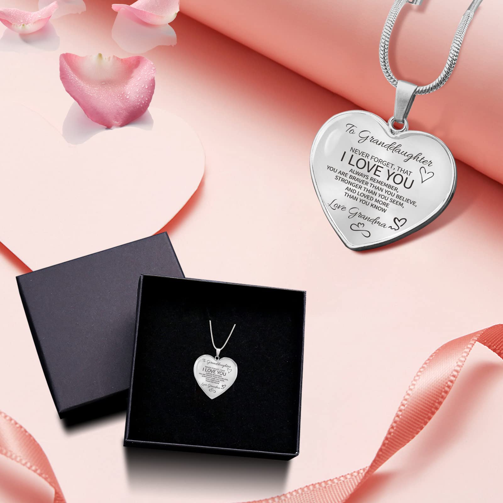 TAGOMEI Heart Necklace for Women - Inspirational Daughter Gift from Mom & Dad, Valentine's Day, Christmas & Birthday Present - Perfect for Graduation, Mother's Day & Special Occasions